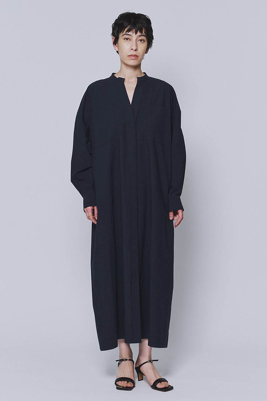 【プルミエ アロンディスモン/1er Arrondissement】のタイプライターバンドカラースキッパーワンピース 人気、トレンドファッション・服の通販 founy(ファニー) 　ファッション　Fashion　レディースファッション　Fashion for Women　ワンピース　Dresses　チュニック　Tunic Tops & Dresses　おすすめ　Recommended / Our Picks　タイプライター　Typewriter Fabric, Crisp Cotton　タンブラー　Tumbler, Travel Mug　チュニック　Tunic, Long Top　バランス　Balance, Style Balance　パッチ　Patch, Appliqué　ポケット　Pocket, Pocket Detail　ロング　Long, Long-Length　新作・新入荷　New Arrivals / New In　羽織　Haori, Light Jacket　other-2|ID: prp329100004877260 ipo3291000000036381607