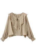 【ミディウミソリッド/MIDIUMISOLID】のcheck big frill collar blouse ブラウス 人気、トレンドファッション・服の通販 founy(ファニー) ファッション Fashion レディースファッション Fashion for Women トップス・カットソー Cut & Sew Tops シャツ・ブラウス・オフィスカジュアル Elegant Blouses & Button-Ups スラックス Slacks, Dress Pants スリーブ Sleeve, Long Sleeve / Short Sleeve チェック Check, Plaid, Tartan デニム Denim, Jeans Material フリル Frill, Ruffle フロント Front, Front Design ロング Long, Long-Length 新作・新入荷 New Arrivals / New In thumbnail beige|ID: prp329100004877265 ipo3291000000036381641