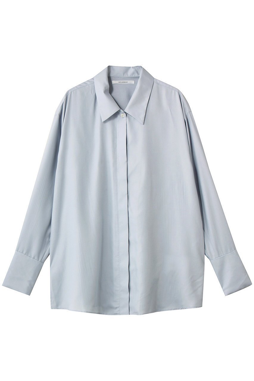 【ミディウミソリッド/MIDIUMISOLID】のrelax long cuffs shirt シャツ インテリア・キッズ・メンズ・レディースファッション・服の通販 founy(ファニー) 　ファッション　Fashion　レディースファッション　Fashion for Women　トップス・カットソー　Cut & Sew Tops　シャツ・ブラウス・オフィスカジュアル　Elegant Blouses & Button-Ups　シンプル　Simple, Minimal　スラックス　Slacks, Dress Pants　スリーブ　Sleeve, Long Sleeve / Short Sleeve　デニム　Denim, Jeans Material　フロント　Front, Front Design　ロング　Long, Long-Length　エレガント 上品　Elegant　新作・新入荷　New Arrivals / New In　l.blue|ID: prp329100004877266 ipo3291000000036381649