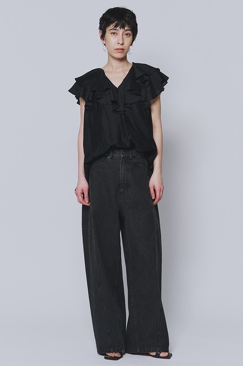 【プルミエ アロンディスモン/1er Arrondissement】のシアーテンセルフリルブラウス 人気、トレンドファッション・服の通販 founy(ファニー) 　ファッション　Fashion　レディースファッション　Fashion for Women　トップス・カットソー　Cut & Sew Tops　シャツ・ブラウス・オフィスカジュアル　Elegant Blouses & Button-Ups　ショート　Short, Short Length　シンプル　Simple, Minimal　スラックス　Slacks, Dress Pants　スリーブ　Sleeve, Long Sleeve / Short Sleeve　エレガント 上品　Elegant　新作・新入荷　New Arrivals / New In　other-5|ID: prp329100004877271 ipo3291000000036381688