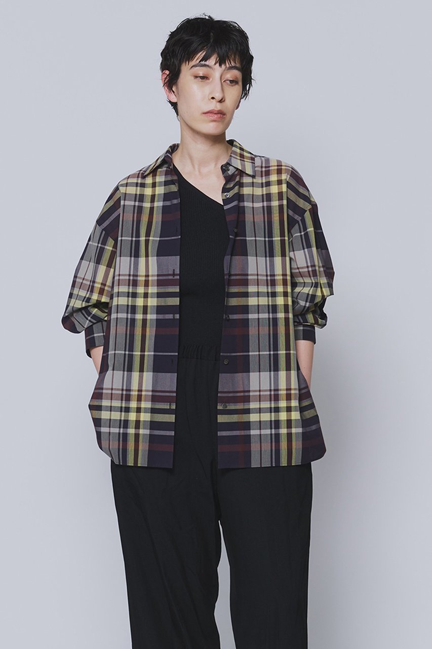 【プルミエ アロンディスモン/1er Arrondissement】のシアーチェックシャツ 人気、トレンドファッション・服の通販 founy(ファニー) 　ファッション　Fashion　レディースファッション　Fashion for Women　トップス・カットソー　Cut & Sew Tops　シャツ・ブラウス・オフィスカジュアル　Elegant Blouses & Button-Ups　スリーブ　Sleeve, Long Sleeve / Short Sleeve　ロング　Long, Long-Length　エレガント 上品　Elegant　新作・新入荷　New Arrivals / New In　羽織　Haori, Light Jacket　 other-1|ID: prp329100004877272 ipo3291000000036381690