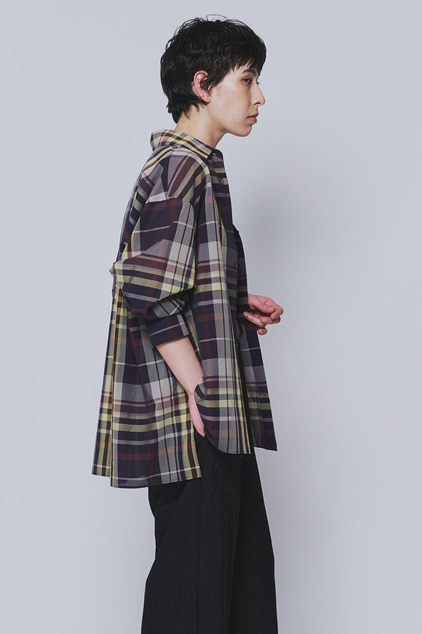 【プルミエ アロンディスモン/1er Arrondissement】のシアーチェックシャツ 人気、トレンドファッション・服の通販 founy(ファニー) 　ファッション　Fashion　レディースファッション　Fashion for Women　トップス・カットソー　Cut & Sew Tops　シャツ・ブラウス・オフィスカジュアル　Elegant Blouses & Button-Ups　スリーブ　Sleeve, Long Sleeve / Short Sleeve　ロング　Long, Long-Length　エレガント 上品　Elegant　新作・新入荷　New Arrivals / New In　羽織　Haori, Light Jacket　other-4|ID: prp329100004877272 ipo3291000000036381694