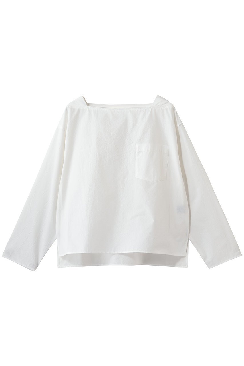 【エリオポール/heliopole】のスクエアネックプルオーバー インテリア・キッズ・メンズ・レディースファッション・服の通販 founy(ファニー) 　ファッション　Fashion　レディースファッション　Fashion for Women　トップス・カットソー　Cut & Sew Tops　シャツ・ブラウス・オフィスカジュアル　Elegant Blouses & Button-Ups　カジュアルプルオーバー・ニットトップス　Pullovers & Knit Tops / Casual Pullovers　シンプル　Simple, Minimal　スクエア　Square, Square Shape　スリット　Slit, Slit Detail　スリーブ　Sleeve, Long Sleeve / Short Sleeve　デコルテ　Décolleté, Neckline　ロング　Long, Long-Length　新作・新入荷　New Arrivals / New In　ホワイト|ID: prp329100004877273 ipo3291000000036381699