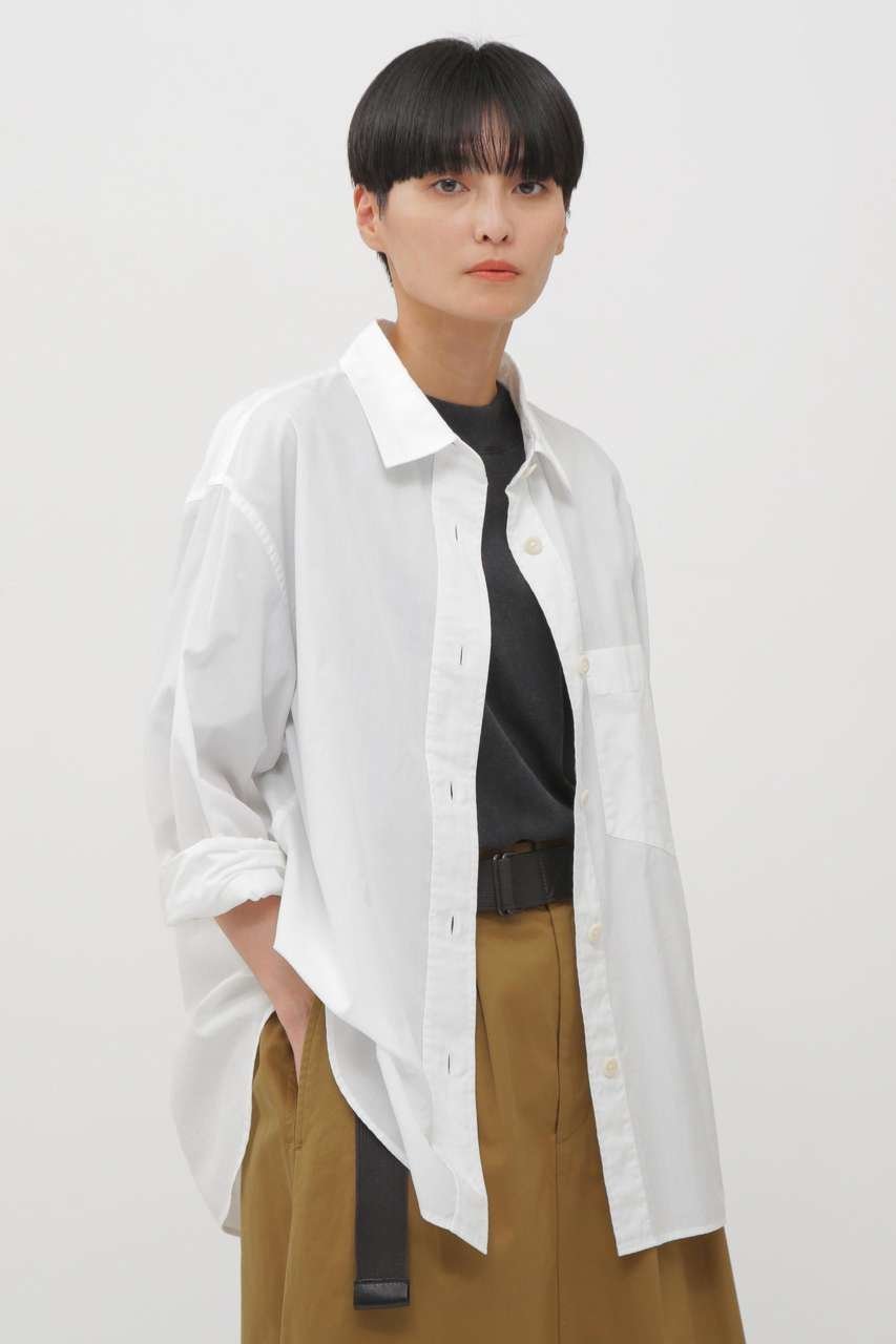 【マーガレットハウエル/MARGARET HOWELL】のGARMENT DYE COTTON SHIRTING SHIRT インテリア・キッズ・メンズ・レディースファッション・服の通販 founy(ファニー) 　ファッション　Fashion　レディースファッション　Fashion for Women　トップス・カットソー　Cut & Sew Tops　シャツ・ブラウス・オフィスカジュアル　Elegant Blouses & Button-Ups　スリーブ　Sleeve, Long Sleeve / Short Sleeve　ポケット　Pocket, Pocket Detail　レギュラー　Regular, Standard Fit　ロング　Long, Long-Length　ヴィンテージ　Vintage Style　新作・新入荷　New Arrivals / New In　ホワイト|ID: prp329100004877275 ipo3291000000036381716