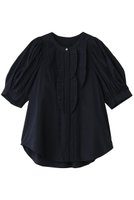 【ランバン オン ブルー/LANVIN en Bleu】のトリアセローンパフスリーブブラウス 人気、トレンドファッション・服の通販 founy(ファニー) ファッション Fashion レディースファッション Fashion for Women トップス・カットソー Cut & Sew Tops シャツ・ブラウス・オフィスカジュアル Elegant Blouses & Button-Ups ショート Short, Short Length スリーブ Sleeve, Long Sleeve / Short Sleeve デニム Denim, Jeans Material フリル Frill, Ruffle フレア Flare, Flared フロント Front, Front Design 新作・新入荷 New Arrivals / New In |ID:prp329100004877277