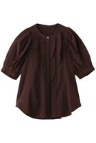 【ランバン オン ブルー/LANVIN en Bleu】のトリアセローンパフスリーブブラウス 人気、トレンドファッション・服の通販 founy(ファニー) ファッション Fashion レディースファッション Fashion for Women トップス・カットソー Cut & Sew Tops シャツ・ブラウス・オフィスカジュアル Elegant Blouses & Button-Ups ショート Short, Short Length スリーブ Sleeve, Long Sleeve / Short Sleeve デニム Denim, Jeans Material フリル Frill, Ruffle フレア Flare, Flared フロント Front, Front Design 新作・新入荷 New Arrivals / New In thumbnail ボルドー|ID: prp329100004877277 ipo3291000000036381733