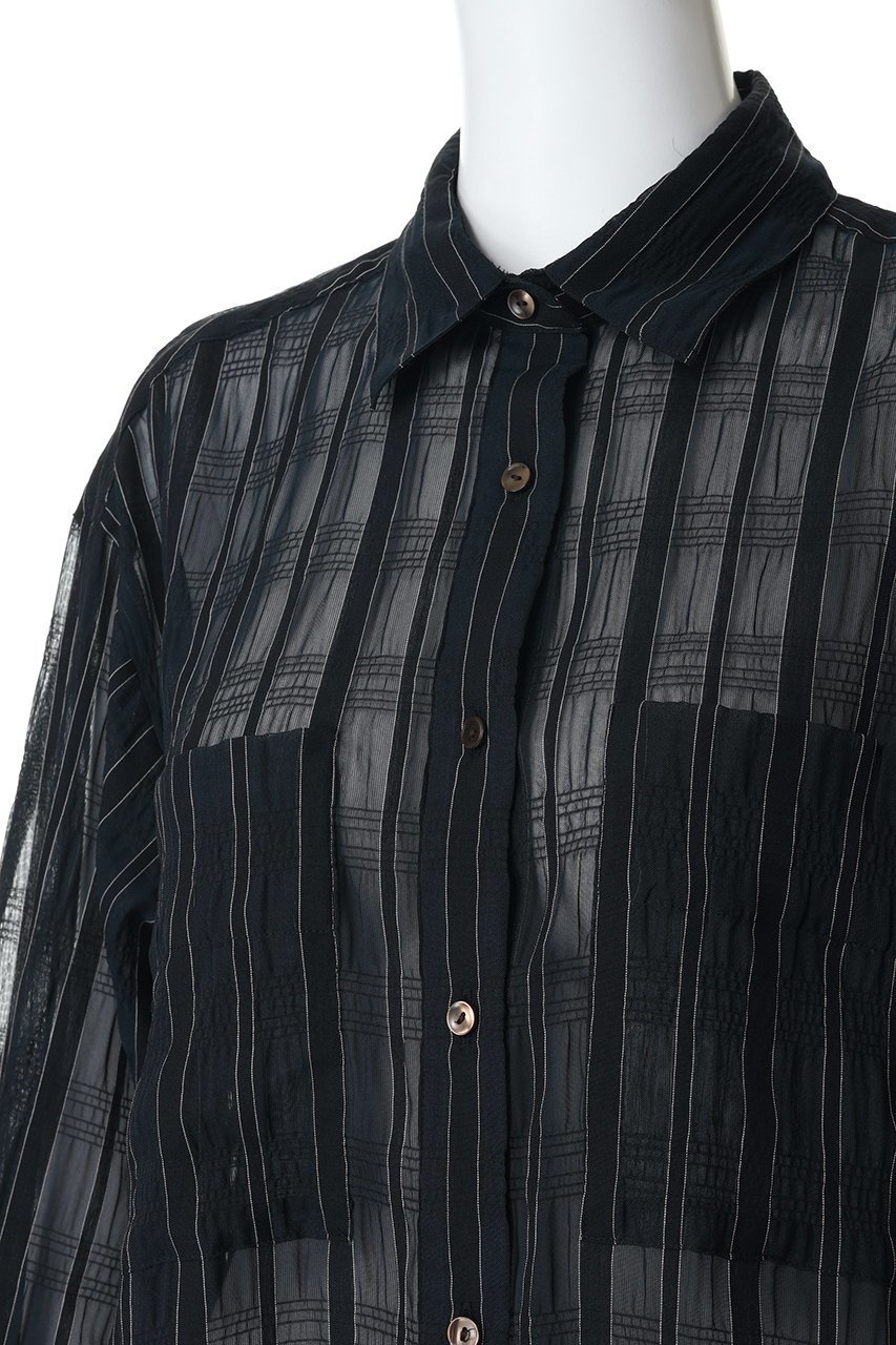 【ウーア/Uhr】のシアー シャツ 人気、トレンドファッション・服の通販 founy(ファニー) 　ファッション　Fashion　レディースファッション　Fashion for Women　トップス・カットソー　Cut & Sew Tops　シャツ・ブラウス・オフィスカジュアル　Elegant Blouses & Button-Ups　シアー　Sheer, See-Through　ストライプ　Stripe, Striped Pattern　スリーブ　Sleeve, Long Sleeve / Short Sleeve　ロング　Long, Long-Length　夏　Summer　新作・新入荷　New Arrivals / New In　春　Spring　S/S・春夏　SS, Spring/Summer, Warm Season　other-5|ID: prp329100004877278 ipo3291000000036381745