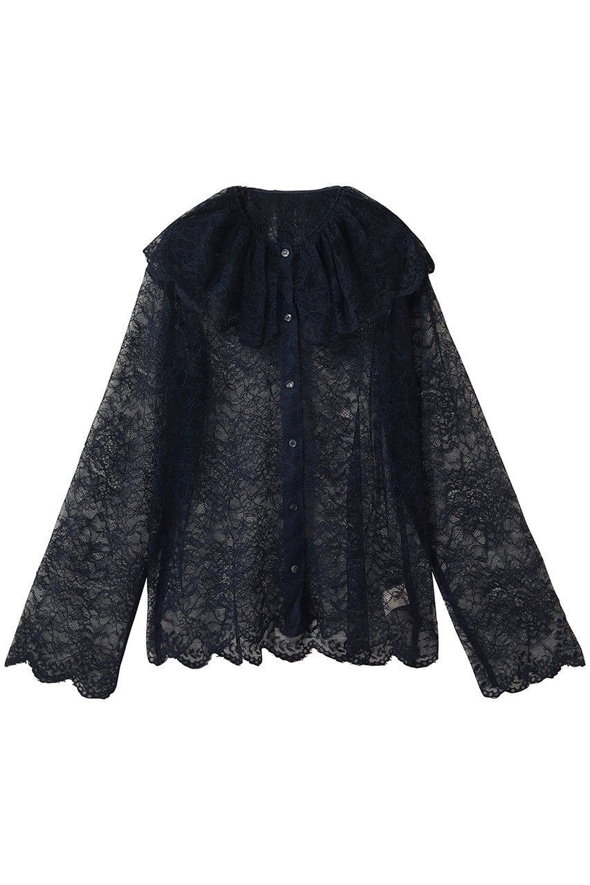 【ウーア/Uhr】のレース シャツ インテリア・キッズ・メンズ・レディースファッション・服の通販 founy(ファニー) 　ファッション　Fashion　レディースファッション　Fashion for Women　トップス・カットソー　Cut & Sew Tops　シャツ・ブラウス・オフィスカジュアル　Elegant Blouses & Button-Ups　おすすめ　Recommended / Our Picks　インナー　Innerwear　サロペット　Overalls, Salopette　シンプル　Simple, Minimal　スリーブ　Sleeve, Long Sleeve / Short Sleeve　レース　Lace, Lace Fabric　ロング　Long, Long-Length　夏　Summer　新作・新入荷　New Arrivals / New In　春　Spring　S/S・春夏　SS, Spring/Summer, Warm Season　ネイビー|ID: prp329100004877279 ipo3291000000036381750