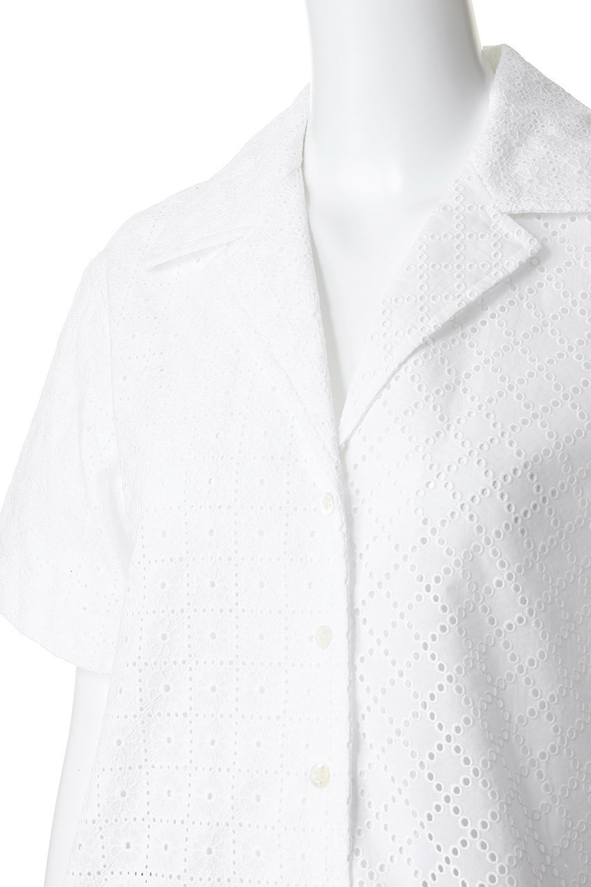 【スリーワン フィリップリム/3.1 Phillip Lim】のBROIDERIE ANGLAISE パッチワーク キャンプ シャツ 人気、トレンドファッション・服の通販 founy(ファニー) 　ファッション　Fashion　レディースファッション　Fashion for Women　トップス・カットソー　Cut & Sew Tops　シャツ・ブラウス・オフィスカジュアル　Elegant Blouses & Button-Ups　クール　Cool, Chic　ショート　Short, Short Length　スリーブ　Sleeve, Long Sleeve / Short Sleeve　テーラード　Tailored, Tailored Fit　バランス　Balance, Style Balance　パターン　Pattern, Design Print　パッチワーク　Patchwork, Mixed Fabric　ビーチ　Beach, Seaside　モチーフ　Motif, Design Theme　レース　Lace, Lace Fabric　新作・新入荷　New Arrivals / New In　other-5|ID: prp329100004877280 ipo3291000000036381763