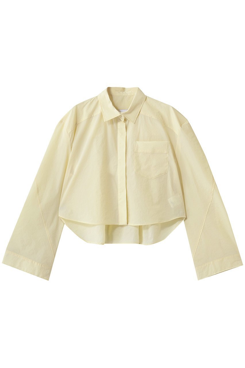 【スタニングルアー/STUNNING LURE】のタフタクロップドシャツ インテリア・キッズ・メンズ・レディースファッション・服の通販 founy(ファニー) 　ファッション　Fashion　レディースファッション　Fashion for Women　トップス・カットソー　Cut & Sew Tops　シャツ・ブラウス・オフィスカジュアル　Elegant Blouses & Button-Ups　クロップド　Cropped, Short Length　スリーブ　Sleeve, Long Sleeve / Short Sleeve　タフタ　Taffeta, Structured Fabric　ロング　Long, Long-Length　ワイド　Wide, Wide Fit　夏　Summer　新作・新入荷　New Arrivals / New In　春　Spring　S/S・春夏　SS, Spring/Summer, Warm Season　LIGHT YELLOW|ID: prp329100004877281 ipo3291000000036381767