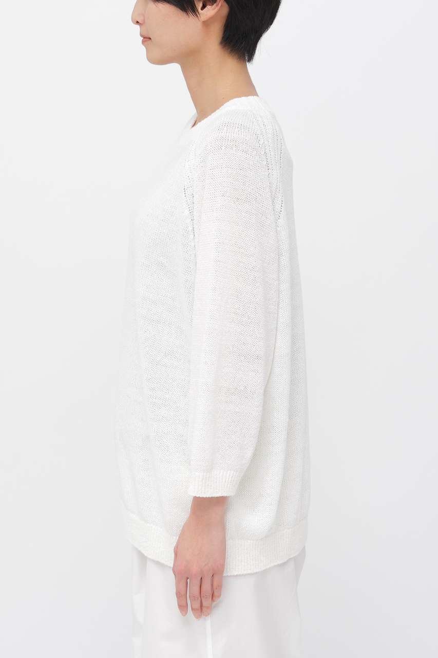 【マーガレットハウエル/MARGARET HOWELL】のBRAIDED LINEN KNITWEAR 人気、トレンドファッション・服の通販 founy(ファニー) 　ファッション　Fashion　レディースファッション　Fashion for Women　トップス・カットソー　Cut & Sew Tops　ニット　Knit Tops & Sweaters　カジュアルプルオーバー・ニットトップス　Pullovers & Knit Tops / Casual Pullovers　シンプル　Simple, Minimal　スリーブ　Sleeve, Long Sleeve / Short Sleeve　バランス　Balance, Style Balance　リネン　Linen, Linen Fabric　リラックス　Relax, Relaxed Fit　エレガント 上品　Elegant　新作・新入荷　New Arrivals / New In　other-3|ID: prp329100004877295 ipo3291000000036381896
