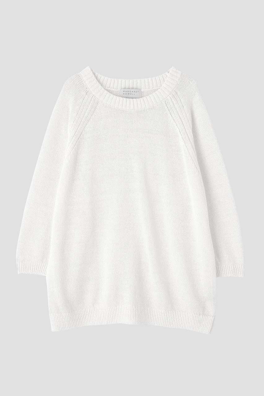 【マーガレットハウエル/MARGARET HOWELL】のBRAIDED LINEN KNITWEAR 人気、トレンドファッション・服の通販 founy(ファニー) 　ファッション　Fashion　レディースファッション　Fashion for Women　トップス・カットソー　Cut & Sew Tops　ニット　Knit Tops & Sweaters　カジュアルプルオーバー・ニットトップス　Pullovers & Knit Tops / Casual Pullovers　シンプル　Simple, Minimal　スリーブ　Sleeve, Long Sleeve / Short Sleeve　バランス　Balance, Style Balance　リネン　Linen, Linen Fabric　リラックス　Relax, Relaxed Fit　エレガント 上品　Elegant　新作・新入荷　New Arrivals / New In　other-4|ID: prp329100004877295 ipo3291000000036381897
