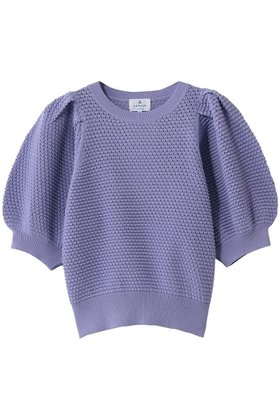 【ランバン オン ブルー/LANVIN en Bleu】 アイレットパフスリーブニット人気、トレンドファッション・服の通販 founy(ファニー) ファッション Fashion レディースファッション Fashion for Women トップス・カットソー Cut & Sew Tops ニット Knit Tops & Sweaters カジュアルプルオーバー・ニットトップス Pullovers & Knit Tops / Casual Pullovers スリーブ Sleeve, Long Sleeve / Short Sleeve フィット Fit, Slim Fit フェミニン Feminine, Girly エレガント 上品 Elegant 新作・新入荷 New Arrivals / New In |ID:prp329100004877297