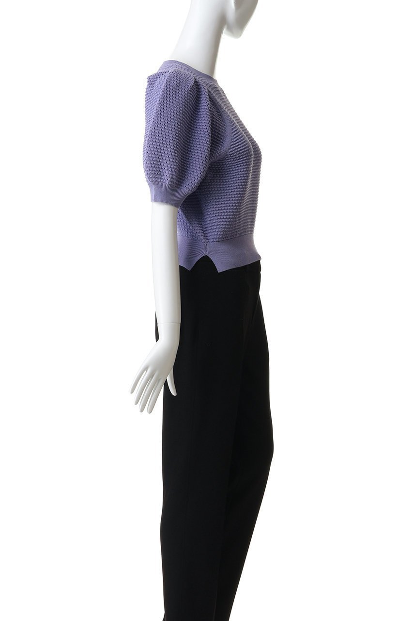 【ランバン オン ブルー/LANVIN en Bleu】のアイレットパフスリーブニット 人気、トレンドファッション・服の通販 founy(ファニー) 　ファッション　Fashion　レディースファッション　Fashion for Women　トップス・カットソー　Cut & Sew Tops　ニット　Knit Tops & Sweaters　カジュアルプルオーバー・ニットトップス　Pullovers & Knit Tops / Casual Pullovers　スリーブ　Sleeve, Long Sleeve / Short Sleeve　フィット　Fit, Slim Fit　フェミニン　Feminine, Girly　エレガント 上品　Elegant　新作・新入荷　New Arrivals / New In　other-3|ID: prp329100004877297 ipo3291000000036381912