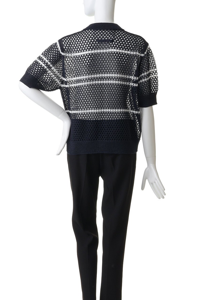 【アダワス/ADAWAS】のメッシュ ポロカーディガン 人気、トレンドファッション・服の通販 founy(ファニー) 　ファッション　Fashion　レディースファッション　Fashion for Women　トップス・カットソー　Cut & Sew Tops　ニット　Knit Tops & Sweaters　カーディガン・羽織り　Layered Style Cardigans　カジュアルプルオーバー・ニットトップス　Pullovers & Knit Tops / Casual Pullovers　カーディガン　Cardigan, Knitwear　コンパクト　Compact, Small Size　ボーダー　Border, Stripe　メッシュ　Mesh, Net Fabric　ランダム　Random, Irregular　新作・新入荷　New Arrivals / New In　other-4|ID: prp329100004877299 ipo3291000000036381931