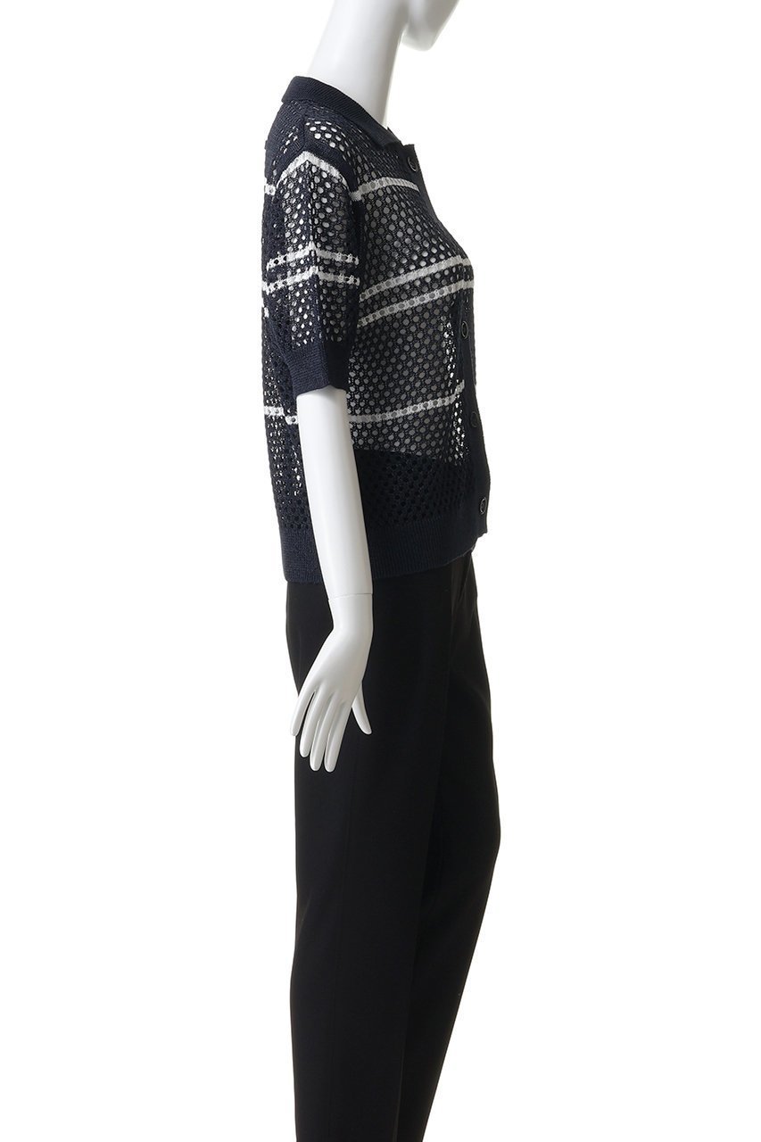 【アダワス/ADAWAS】のメッシュ ポロカーディガン 大人の最旬トレンドファッション＆コーディネート founy(ファウニー) 　ファッション　Fashion　レディースファッション　Fashion for Women　トップス・カットソー　Cut & Sew Tops　ニット　Knit Tops & Sweaters　カーディガン・羽織り　Layered Style Cardigans　カジュアルプルオーバー・ニットトップス　Pullovers & Knit Tops / Casual Pullovers　カーディガン　Cardigan, Knitwear　コンパクト　Compact, Small Size　ボーダー　Border, Stripe　メッシュ　Mesh, Net Fabric　ランダム　Random, Irregular　other-3|ID: prp329100004877299 ipo3291000000036729151