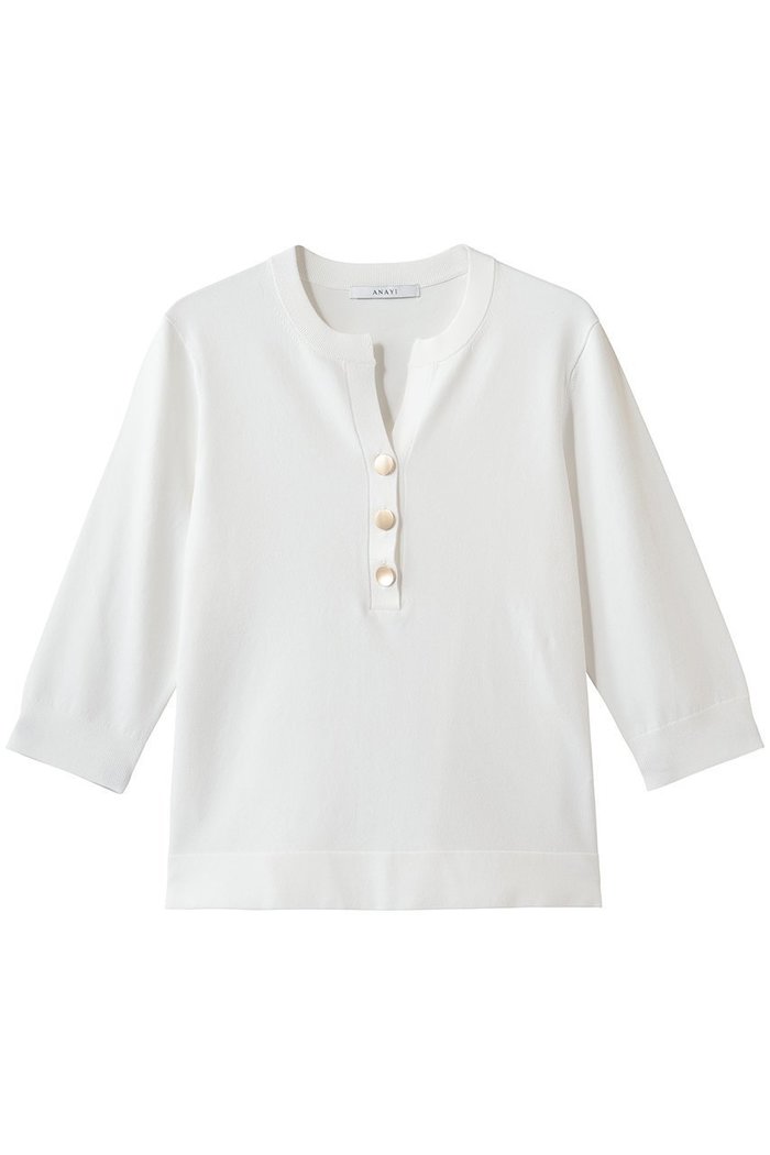 【アナイ/ANAYI】のRY/PEストレッチキーネックプルオーバー インテリア・キッズ・メンズ・レディースファッション・服の通販 founy(ファニー) https://founy.com/ ファッション Fashion レディースファッション Fashion for Women トップス・カットソー Cut & Sew Tops ニット Knit Tops & Sweaters カジュアルプルオーバー・ニットトップス Pullovers & Knit Tops / Casual Pullovers コンパクト Compact, Small Size ストレッチ Stretch, Stretchy Fabric デコルテ Décolleté, Neckline メタル Metal, Metal Parts エレガント 上品 Elegant 新作・新入荷 New Arrivals / New In |ID: prp329100004877302 ipo3291000000036381947