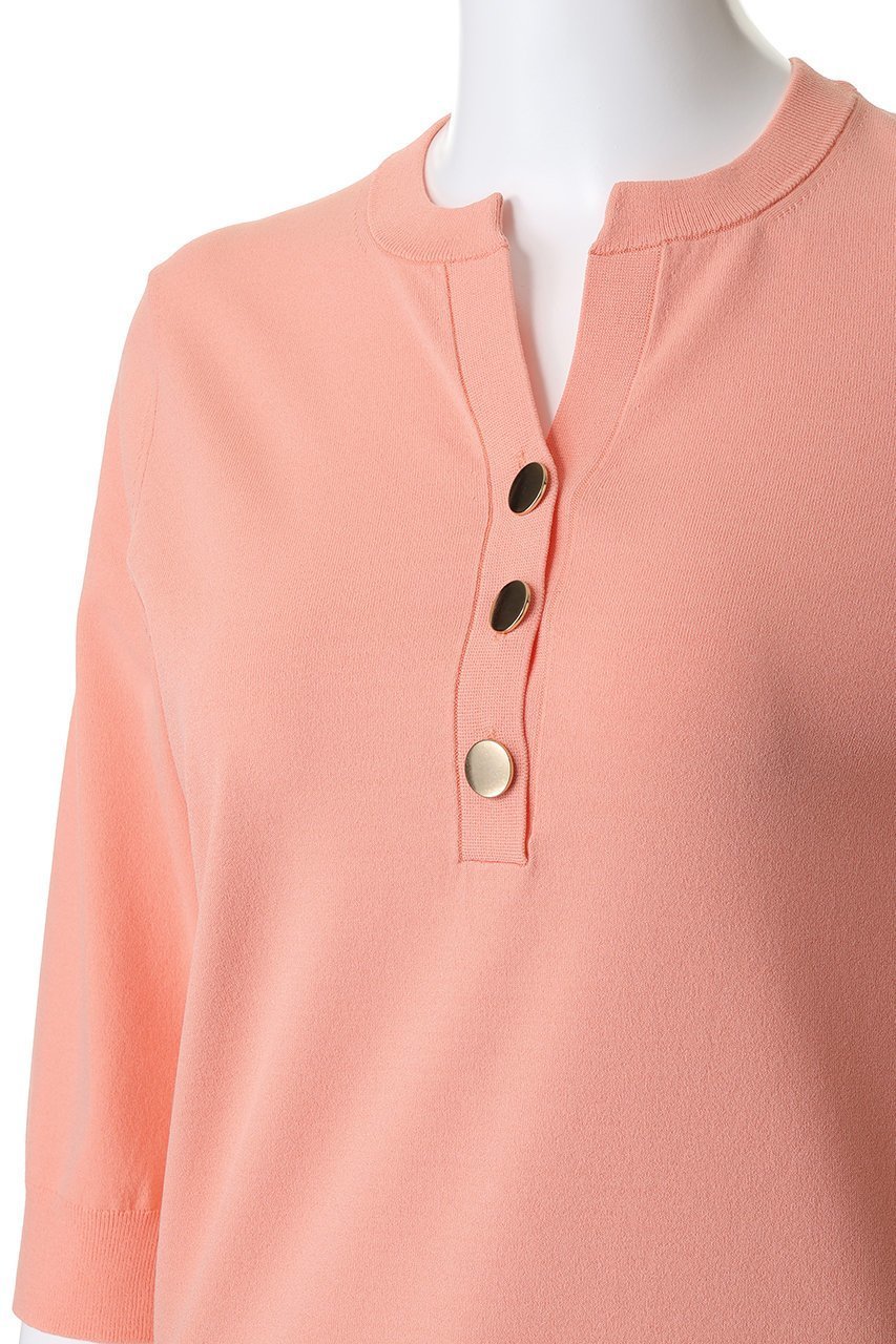 【アナイ/ANAYI】のRY/PEストレッチキーネックプルオーバー 人気、トレンドファッション・服の通販 founy(ファニー) 　ファッション　Fashion　レディースファッション　Fashion for Women　トップス・カットソー　Cut & Sew Tops　ニット　Knit Tops & Sweaters　カジュアルプルオーバー・ニットトップス　Pullovers & Knit Tops / Casual Pullovers　コンパクト　Compact, Small Size　ストレッチ　Stretch, Stretchy Fabric　デコルテ　Décolleté, Neckline　メタル　Metal, Metal Parts　エレガント 上品　Elegant　新作・新入荷　New Arrivals / New In　other-5|ID: prp329100004877302 ipo3291000000036381955