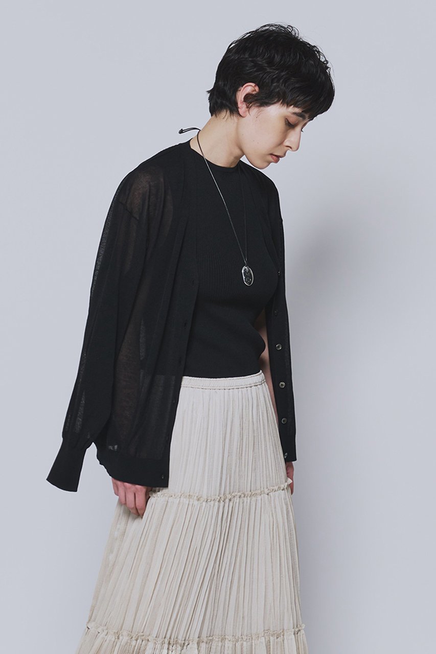 【プルミエ アロンディスモン/1er Arrondissement】のコットンナイロンシアーカーディガン 人気、トレンドファッション・服の通販 founy(ファニー) 　ファッション　Fashion　レディースファッション　Fashion for Women　トップス・カットソー　Cut & Sew Tops　ニット　Knit Tops & Sweaters　カーディガン・羽織り　Layered Style Cardigans　おすすめ　Recommended / Our Picks　カーディガン　Cardigan, Knitwear　シアー　Sheer, See-Through　セットアップ　Set-Up, Coordinated Outfit　エレガント 上品　Elegant　夏　Summer　新作・新入荷　New Arrivals / New In　other-2|ID: prp329100004877303 ipo3291000000036381968