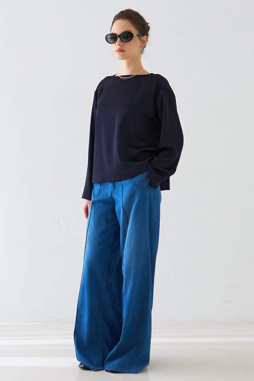 【デザイン ワークス/DESIGN WORKS】のセミワイドデニムパンツ 人気、トレンドファッション・服の通販 founy(ファニー) 　ファッション　Fashion　レディースファッション　Fashion for Women　パンツ　Pants & Trousers　デニムパンツ・ジーンズ・美脚デニム　Denim Jeans & Pants　デニム　Denim, Jeans Material　パターン　Pattern, Design Print　フィット　Fit, Slim Fit　フロント　Front, Front Design　夏　Summer　新作・新入荷　New Arrivals / New In　春　Spring　S/S・春夏　SS, Spring/Summer, Warm Season　other-6|ID: prp329100004877320 ipo3291000000036382107