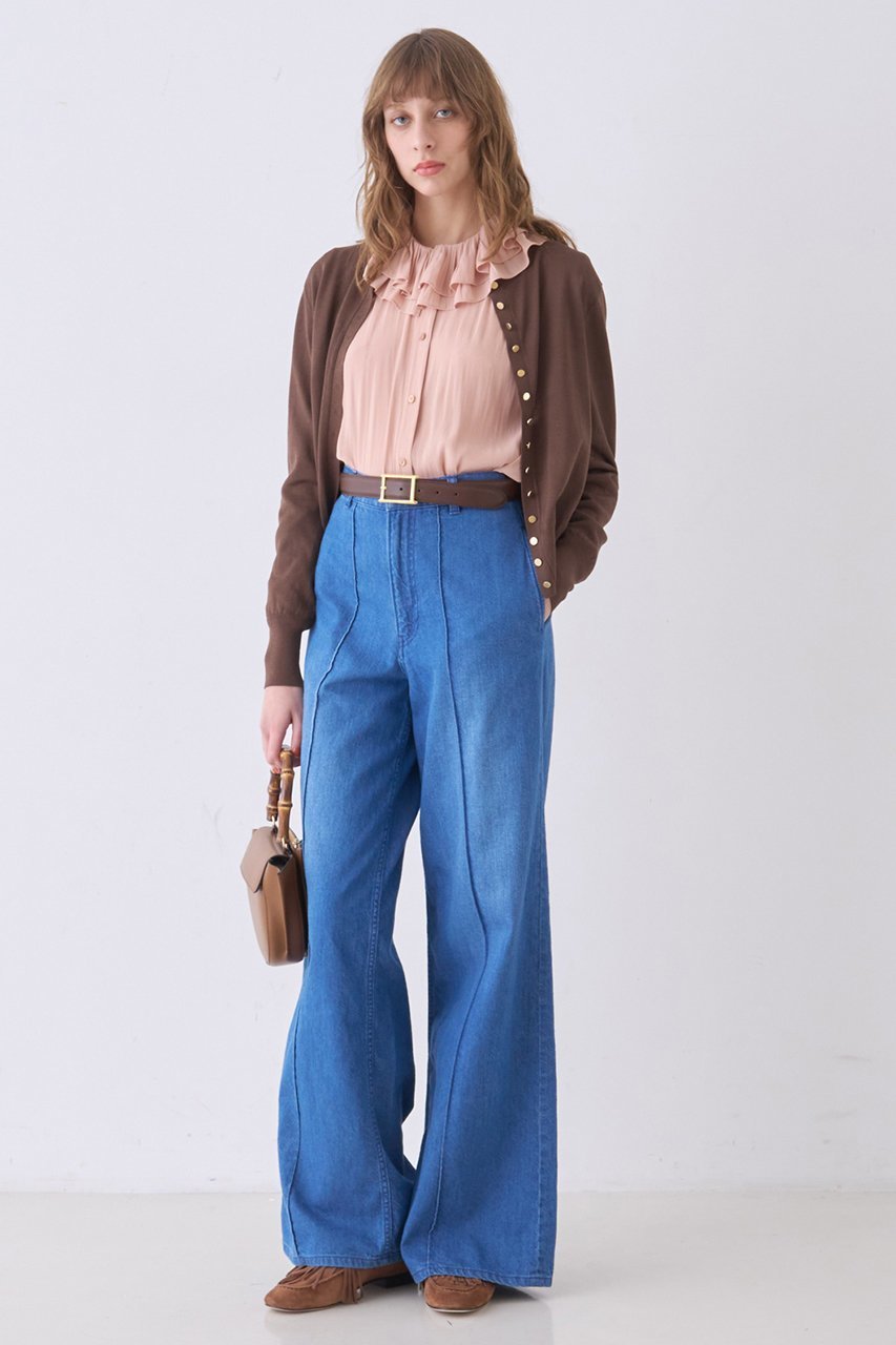 【デザイン ワークス/DESIGN WORKS】のセミワイドデニムパンツ 人気、トレンドファッション・服の通販 founy(ファニー) 　ファッション　Fashion　レディースファッション　Fashion for Women　パンツ　Pants & Trousers　デニムパンツ・ジーンズ・美脚デニム　Denim Jeans & Pants　デニム　Denim, Jeans Material　パターン　Pattern, Design Print　フィット　Fit, Slim Fit　フロント　Front, Front Design　夏　Summer　新作・新入荷　New Arrivals / New In　春　Spring　S/S・春夏　SS, Spring/Summer, Warm Season　other-8|ID: prp329100004877320 ipo3291000000036382109