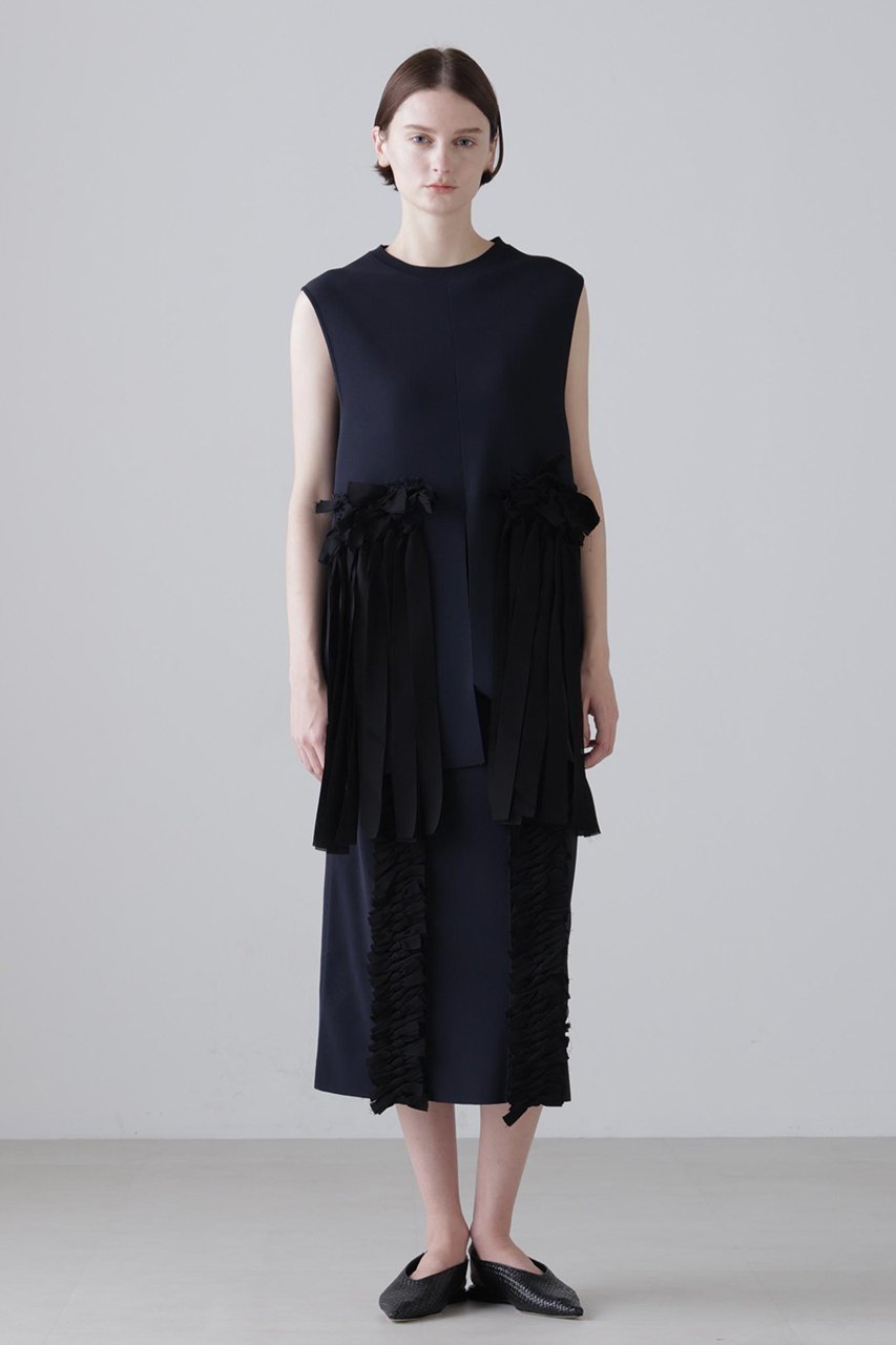 【アドーア/ADORE】のクラフトニットスカート 人気、トレンドファッション・服の通販 founy(ファニー) 　ファッション　Fashion　レディースファッション　Fashion for Women　スカート　Skirts　ロングスカート　Long Skirts / Maxi & Midi Skirts　シンプル　Simple, Minimal　フロント　Front, Front Design　リボン　Ribbon, Bow　ロング　Long, Long-Length　新作・新入荷　New Arrivals / New In　other-2|ID: prp329100004877396 ipo3291000000036382576