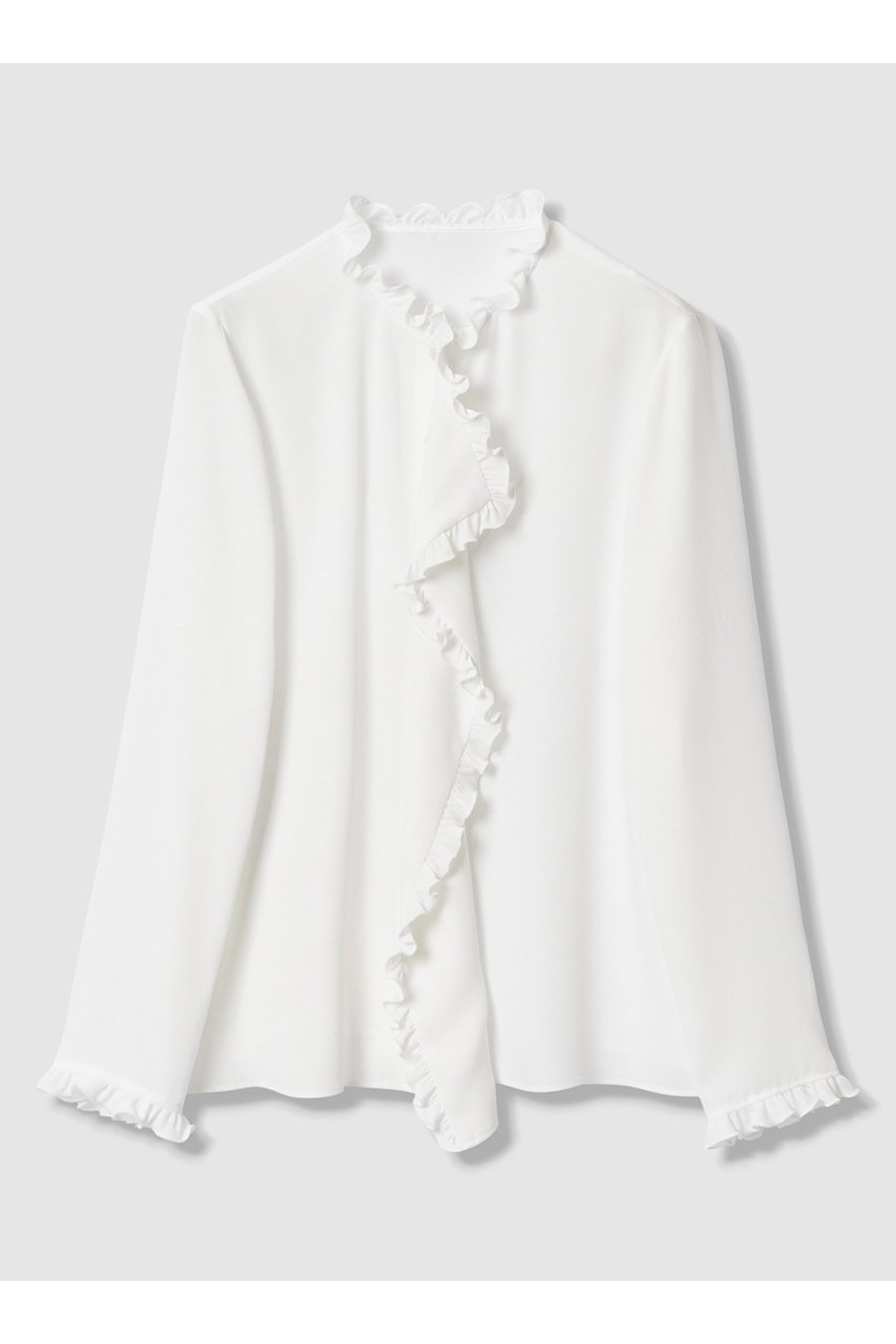 【アルアバイル/allureville】の【LOULOU WILLOUGHBY】ヘムフリルドレープブラウス 人気、トレンドファッション・服の通販 founy(ファニー) ファッション Fashion レディースファッション Fashion for Women トップス・カットソー Cut & Sew Tops シャツ・ブラウス・オフィスカジュアル Elegant Blouses & Button-Ups おすすめ Recommended / Our Picks とろみ Fluid, Flowy Fabric ジャケット Jacket, Outerwear スリーブ Sleeve, Long Sleeve / Short Sleeve バランス Balance, Style Balance フロント Front, Front Design リボン Ribbon, Bow ロング Long, Long-Length 新作・新入荷 New Arrivals / New In other-1|ID: prp329100004877675 ipo3291000000036385912