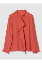 【アルアバイル/allureville】の【LOULOU WILLOUGHBY】ヘムフリルドレープブラウス 人気、トレンドファッション・服の通販 founy(ファニー) ファッション Fashion レディースファッション Fashion for Women トップス・カットソー Cut & Sew Tops シャツ・ブラウス・オフィスカジュアル Elegant Blouses & Button-Ups おすすめ Recommended / Our Picks とろみ Fluid, Flowy Fabric ジャケット Jacket, Outerwear スリーブ Sleeve, Long Sleeve / Short Sleeve バランス Balance, Style Balance フロント Front, Front Design リボン Ribbon, Bow ロング Long, Long-Length 新作・新入荷 New Arrivals / New In thumbnail レッド|ID: prp329100004877675 ipo3291000000036385914