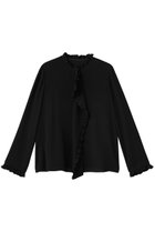 【アルアバイル/allureville】の【LOULOU WILLOUGHBY】ヘムフリルドレープブラウス 人気、トレンドファッション・服の通販 founy(ファニー) ファッション Fashion レディースファッション Fashion for Women トップス・カットソー Cut & Sew Tops シャツ・ブラウス・オフィスカジュアル Elegant Blouses & Button-Ups おすすめ Recommended / Our Picks とろみ Fluid, Flowy Fabric ジャケット Jacket, Outerwear スリーブ Sleeve, Long Sleeve / Short Sleeve バランス Balance, Style Balance フロント Front, Front Design リボン Ribbon, Bow ロング Long, Long-Length 新作・新入荷 New Arrivals / New In thumbnail ブラック|ID: prp329100004877675 ipo3291000000036385915