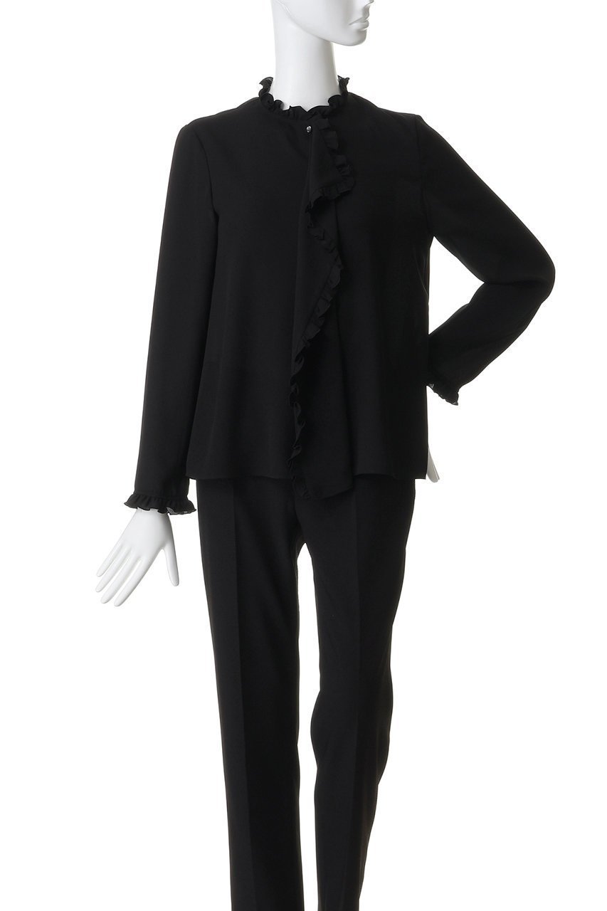 【アルアバイル/allureville】の【LOULOU WILLOUGHBY】ヘムフリルドレープブラウス 人気、トレンドファッション・服の通販 founy(ファニー) ファッション Fashion レディースファッション Fashion for Women トップス・カットソー Cut & Sew Tops シャツ・ブラウス・オフィスカジュアル Elegant Blouses & Button-Ups おすすめ Recommended / Our Picks とろみ Fluid, Flowy Fabric ジャケット Jacket, Outerwear スリーブ Sleeve, Long Sleeve / Short Sleeve バランス Balance, Style Balance フロント Front, Front Design リボン Ribbon, Bow ロング Long, Long-Length 新作・新入荷 New Arrivals / New In other-2|ID: prp329100004877675 ipo3291000000036385916