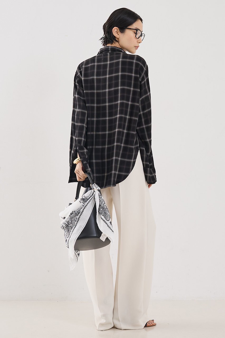 【ザ ストア バイ シー/THE STORE by C】の【REMI RELIEF】【別注】レーヨンツイルチェックシャツ2 大人の最旬トレンドファッション＆コーディネート founy(ファウニー) 　ファッション　Fashion　レディースファッション　Fashion for Women　トップス・カットソー　Cut & Sew Tops　シャツ・ブラウス・オフィスカジュアル　Elegant Blouses & Button-Ups　ウォッシュ　Washed Finish　カフス　Cuff Design　スリット　Slit, Slit Detail　スリーブ　Sleeve, Long Sleeve / Short Sleeve　チェック　Check, Plaid, Tartan　ドット　Polka Dot, Dot Pattern　ポケット　Pocket, Pocket Detail　ロング　Long, Long-Length　エレガント 上品　Elegant　別注　Limited Edition, Custom Order　other-4|ID: prp329100004877677 ipo3291000000036897869