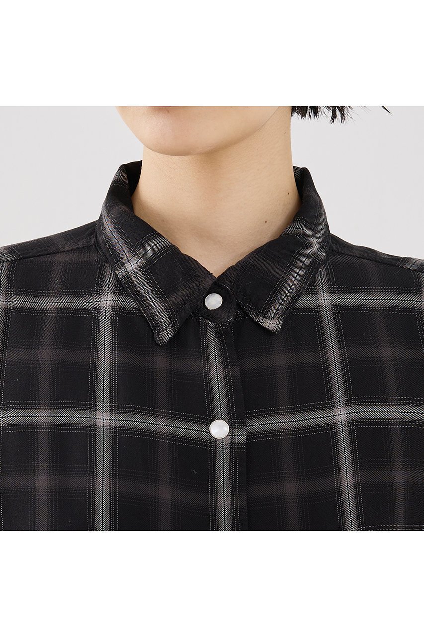 【ザ ストア バイ シー/THE STORE by C】の【REMI RELIEF】【別注】レーヨンツイルチェックシャツ2 大人の最旬トレンドファッション＆コーディネート founy(ファウニー) 　ファッション　Fashion　レディースファッション　Fashion for Women　トップス・カットソー　Cut & Sew Tops　シャツ・ブラウス・オフィスカジュアル　Elegant Blouses & Button-Ups　ウォッシュ　Washed Finish　カフス　Cuff Design　スリット　Slit, Slit Detail　スリーブ　Sleeve, Long Sleeve / Short Sleeve　チェック　Check, Plaid, Tartan　ドット　Polka Dot, Dot Pattern　ポケット　Pocket, Pocket Detail　ロング　Long, Long-Length　エレガント 上品　Elegant　別注　Limited Edition, Custom Order　other-8|ID: prp329100004877677 ipo3291000000036897873