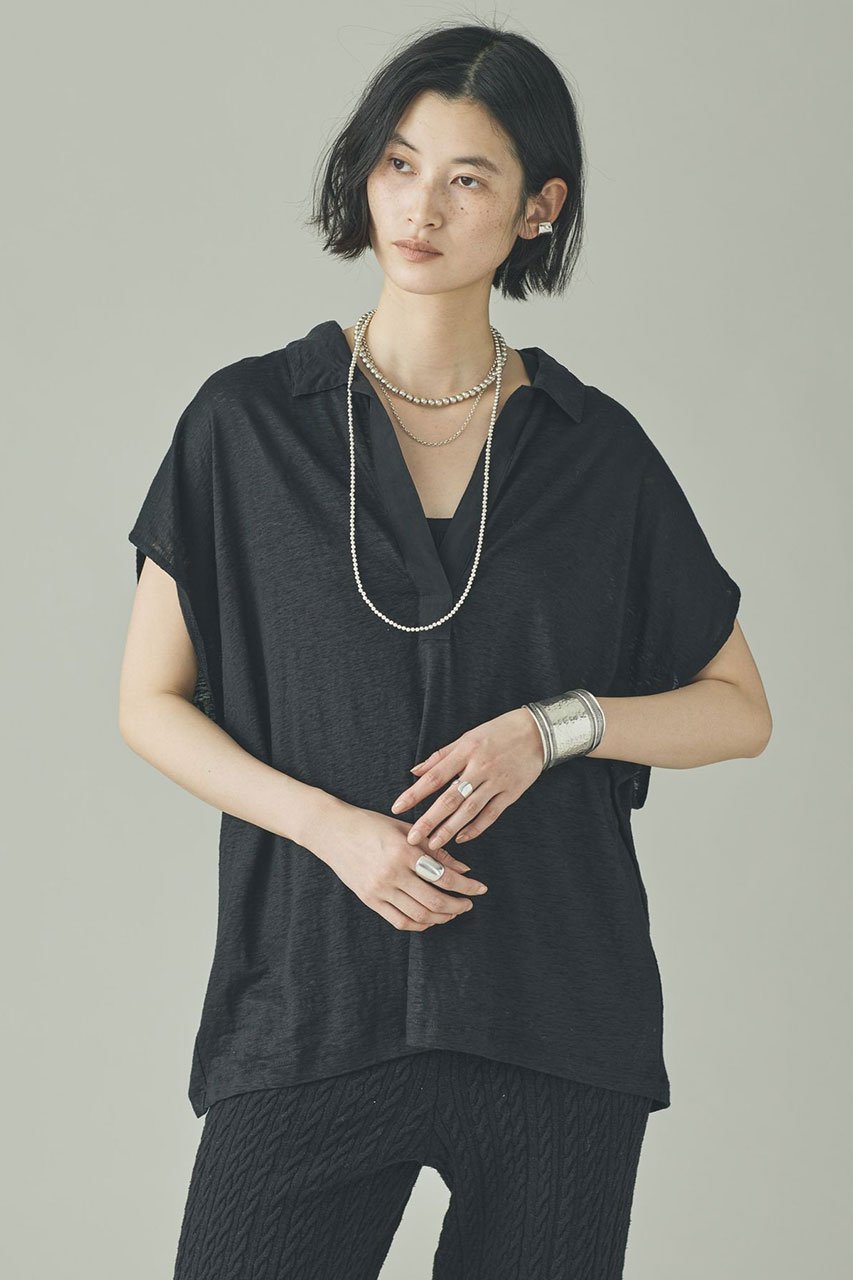 【カレンソロジー/Curensology】のシアーリネンポロプルオーバー インテリア・キッズ・メンズ・レディースファッション・服の通販 founy(ファニー) 　ファッション　Fashion　レディースファッション　Fashion for Women　トップス・カットソー　Cut & Sew Tops　シャツ・ブラウス・オフィスカジュアル　Elegant Blouses & Button-Ups　ポロシャツ・きれいめカジュアル　Smart-Casual Polo Tops　カジュアルプルオーバー・ニットトップス　Pullovers & Knit Tops / Casual Pullovers　インナー　Innerwear　カットソー　Cut and Sewn Top　サテン　Satin, Glossy Fabric　タンク　Tank Top, Sleeveless Top　ノースリーブ　Sleeveless, No-Sleeve　バランス　Balance, Style Balance　ポロシャツ　Polo Shirt, Collared Tee　リネン　Linen, Linen Fabric　ワイド　Wide, Wide Fit　おすすめ　Recommended / Our Picks　新作・新入荷　New Arrivals / New In　ブラック|ID: prp329100004877679 ipo3291000000036385950