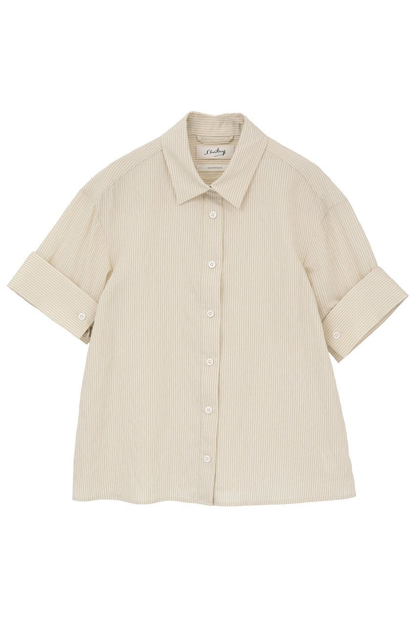 【マルティニーク/martinique】の【l heritage martinique】コージーストライプショートスリーブシャツ(セットアップ可) インテリア・キッズ・メンズ・レディースファッション・服の通販 founy(ファニー) ファッション Fashion レディースファッション Fashion for Women トップス・カットソー Cut & Sew Tops シャツ・ブラウス・オフィスカジュアル Elegant Blouses & Button-Ups カフス Cuff Design コンパクト Compact, Small Size ショート Short, Short Length ストライプ Stripe, Striped Pattern ストレート Straight, Straight Cut スリーブ Sleeve, Long Sleeve / Short Sleeve セットアップ Set-Up, Coordinated Outfit ダブル Double, Double-Breasted チェック Check, Plaid, Tartan バランス Balance, Style Balance パイピング Piping, Trim Design おすすめ Recommended / Our Picks 新作・新入荷 New Arrivals / New In ベージュ|ID: prp329100004877683 ipo3291000000036385984