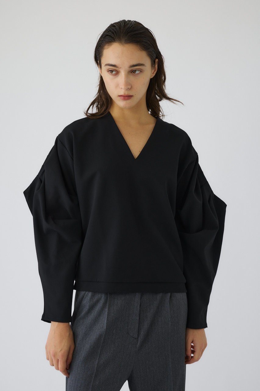 【リムアーク/RIM.ARK】のVolume sleeve v-neck PO/プルオーバー 人気、トレンドファッション・服の通販 founy(ファニー) ファッション Fashion レディースファッション Fashion for Women トップス・カットソー Cut & Sew Tops シャツ・ブラウス・オフィスカジュアル Elegant Blouses & Button-Ups カジュアルプルオーバー・ニットトップス Pullovers & Knit Tops / Casual Pullovers Vネックトップス V-Neck Tops / V-Cut Neckline Shirts ボリューム袖・フリルスリーブブラウス Voluminous & Ruffle Sleeves / Puffy Sleeve Tops カットソー Cut and Sewn Top シンプル Simple, Minimal ストレッチ Stretch, Stretchy Fabric スリーブ Sleeve, Long Sleeve / Short Sleeve ダブル Double, Double-Breasted ロング Long, Long-Length other-1|ID: prp329100004877696 ipo3291000000036386089