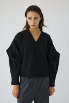 【リムアーク/RIM.ARK】のVolume sleeve v-neck PO/プルオーバー 人気、トレンドファッション・服の通販 founy(ファニー) ファッション Fashion レディースファッション Fashion for Women トップス・カットソー Cut & Sew Tops シャツ・ブラウス・オフィスカジュアル Elegant Blouses & Button-Ups カジュアルプルオーバー・ニットトップス Pullovers & Knit Tops / Casual Pullovers Vネックトップス V-Neck Tops / V-Cut Neckline Shirts ボリューム袖・フリルスリーブブラウス Voluminous & Ruffle Sleeves / Puffy Sleeve Tops カットソー Cut and Sewn Top シンプル Simple, Minimal ストレッチ Stretch, Stretchy Fabric スリーブ Sleeve, Long Sleeve / Short Sleeve ダブル Double, Double-Breasted ロング Long, Long-Length thumbnail ブラック|ID: prp329100004877696 ipo3291000000036386090
