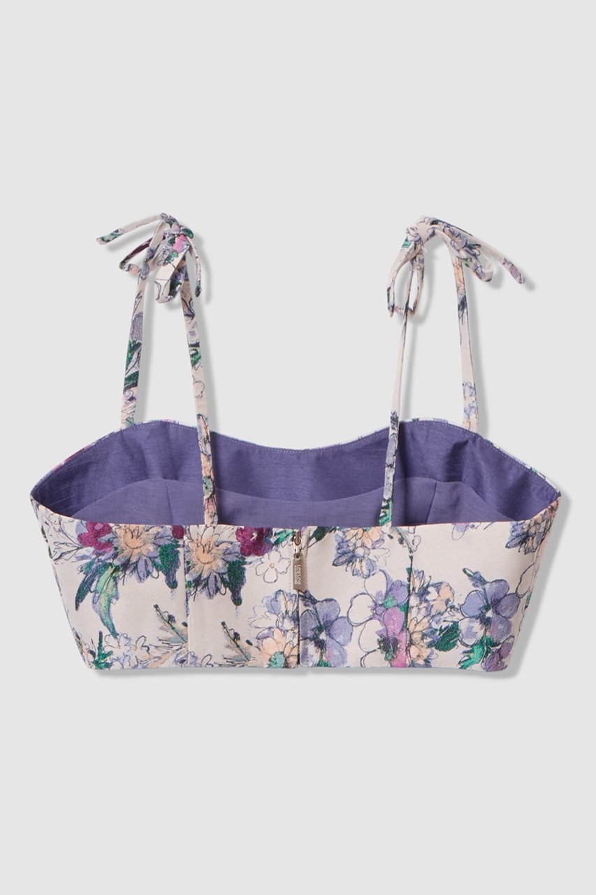 【アルアバイル/allureville】の【LOULOU WILLOUGHBY】LIMONTAフラワーJQビスチェ 人気、トレンドファッション・服の通販 founy(ファニー) 　ファッション　Fashion　レディースファッション　Fashion for Women　トップス・カットソー　Cut & Sew Tops　キャミソール&ノースリーブ　Camisoles & Sleeveless Tops　シャツ・ブラウス・オフィスカジュアル　Elegant Blouses & Button-Ups　ビスチェ　Bustiers & Corset Tops / Layered Bustier Style　イタリア　Italy　インナー　Innerwear　シアー　Sheer, See-Through　ジャカード／ジャガード　Jacquard, Woven Pattern　ノースリーブ　Sleeveless, No-Sleeve　ビスチェ　Bustier, Corset Top　ファブリック　Fabric, Textile　フラワー　Flower, Floral　リボン　Ribbon, Bow　エレガント 上品　Elegant　冬　Winter / This Winter　other-2|ID: prp329100004877703 ipo3291000000036386149