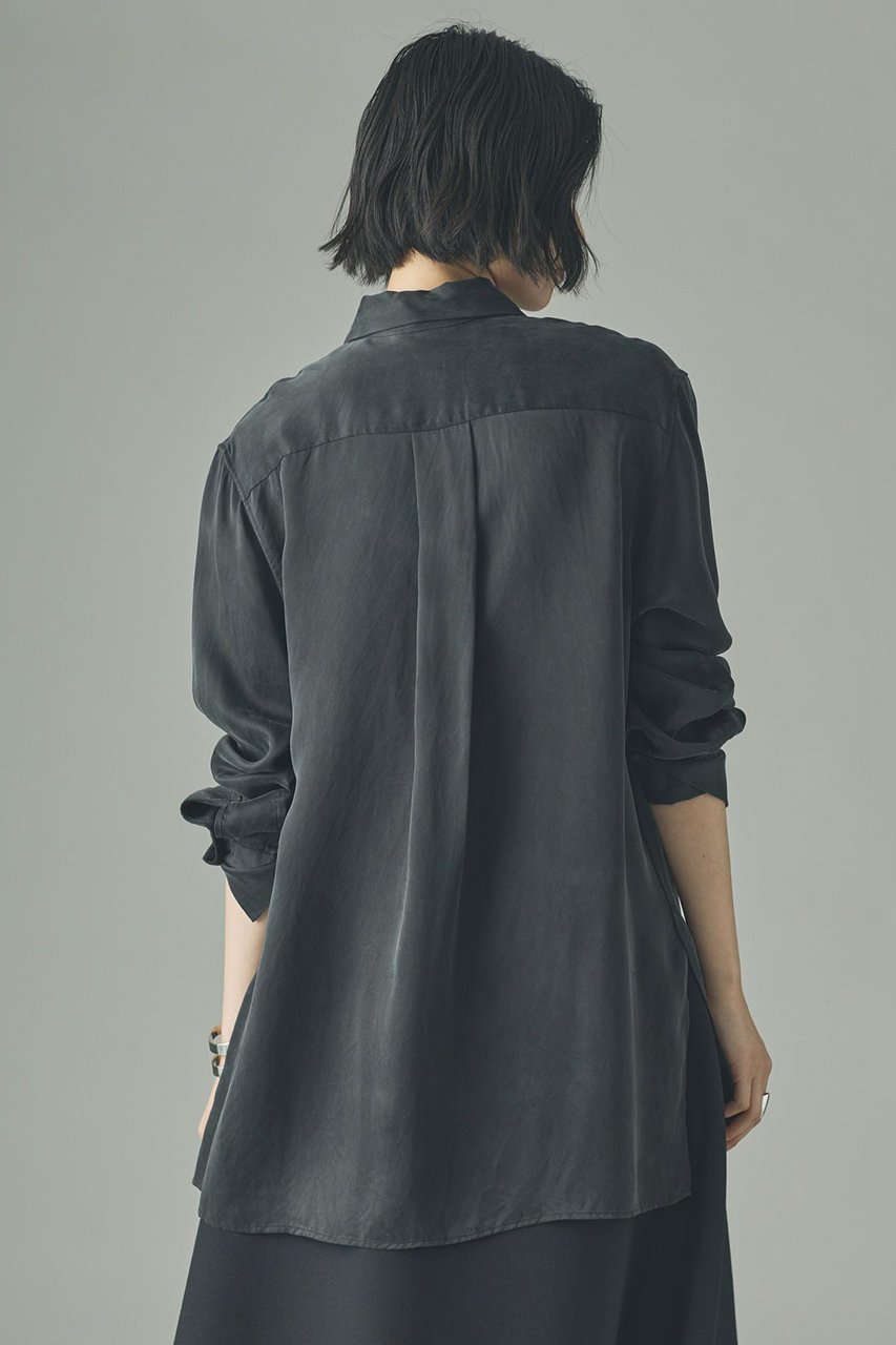 【カレンソロジー/Curensology】のキュプラサテンシャツ 人気、トレンドファッション・服の通販 founy(ファニー) 　ファッション　Fashion　レディースファッション　Fashion for Women　トップス・カットソー　Cut & Sew Tops　シャツ・ブラウス・オフィスカジュアル　Elegant Blouses & Button-Ups　なめらか　Smooth, Silky Texture　スリーブ　Sleeve, Long Sleeve / Short Sleeve　ロング　Long, Long-Length　エレガント 上品　Elegant　other-4|ID: prp329100004877707 ipo3291000000036386190