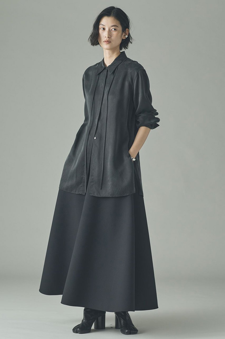 【カレンソロジー/Curensology】のキュプラサテンシャツ 人気、トレンドファッション・服の通販 founy(ファニー) 　ファッション　Fashion　レディースファッション　Fashion for Women　トップス・カットソー　Cut & Sew Tops　シャツ・ブラウス・オフィスカジュアル　Elegant Blouses & Button-Ups　なめらか　Smooth, Silky Texture　スリーブ　Sleeve, Long Sleeve / Short Sleeve　ロング　Long, Long-Length　エレガント 上品　Elegant　other-5|ID: prp329100004877707 ipo3291000000036386191