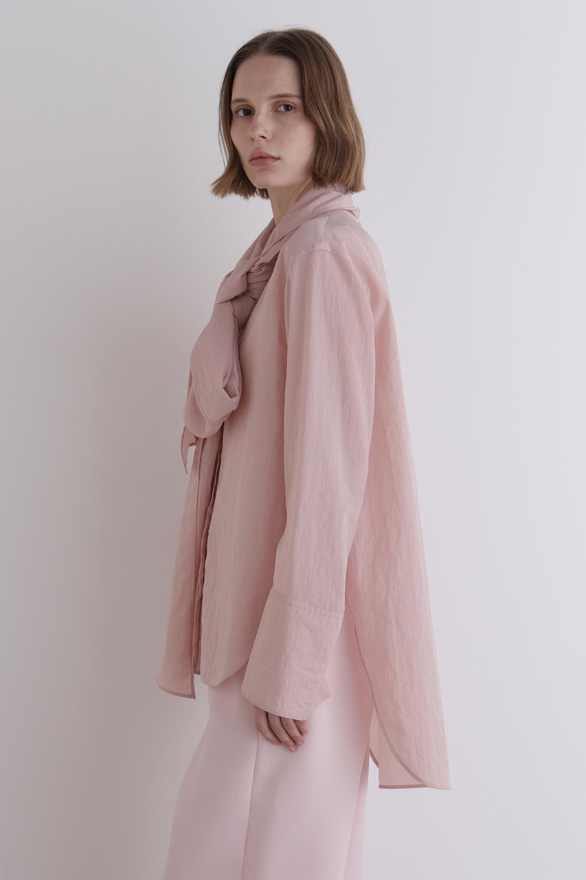 【ル フィル/LE PHIL】のコンパクトナイロンボウタイブラウス 人気、トレンドファッション・服の通販 founy(ファニー) 　ファッション　Fashion　レディースファッション　Fashion for Women　トップス・カットソー　Cut & Sew Tops　シャツ・ブラウス・オフィスカジュアル　Elegant Blouses & Button-Ups　おすすめ　Recommended / Our Picks　シンプル　Simple, Minimal　スリーブ　Sleeve, Long Sleeve / Short Sleeve　セットアップ　Set-Up, Coordinated Outfit　タフタ　Taffeta, Structured Fabric　ボトム　Bottoms, Lower Wear　ロング　Long, Long-Length　今季　This Season, Current Season　再入荷　Restock / Back in Stock　other-4|ID: prp329100004877709 ipo3291000000036386206