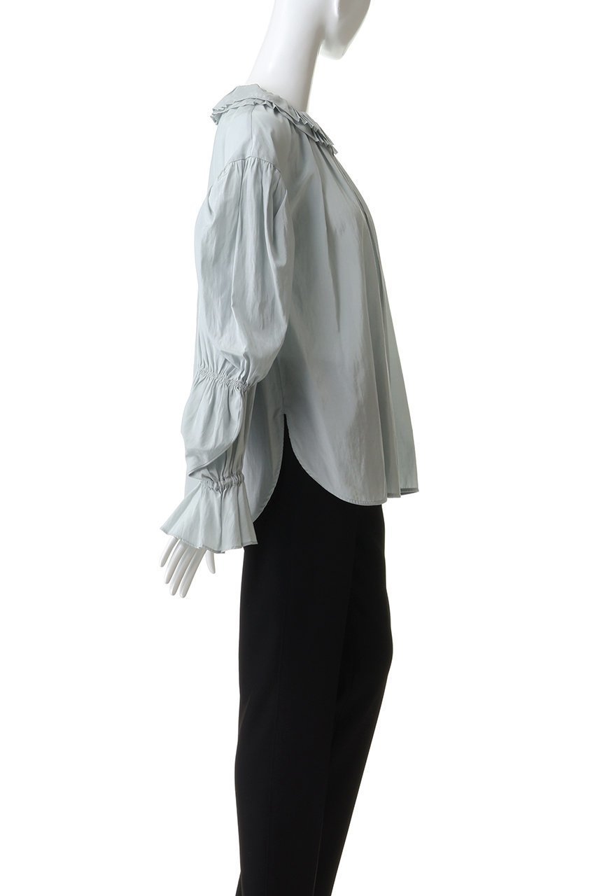 【ランバン オン ブルー/LANVIN en Bleu】のトリアセローンフリルカラーブラウス 人気、トレンドファッション・服の通販 founy(ファニー) 　ファッション　Fashion　レディースファッション　Fashion for Women　トップス・カットソー　Cut & Sew Tops　シャツ・ブラウス・オフィスカジュアル　Elegant Blouses & Button-Ups　ギャザー　Gathered, Ruffled　スラックス　Slacks, Dress Pants　スリーブ　Sleeve, Long Sleeve / Short Sleeve　デニム　Denim, Jeans Material　フェミニン　Feminine, Girly　フリル　Frill, Ruffle　ロング　Long, Long-Length　other-3|ID: prp329100004877718 ipo3291000000036386275