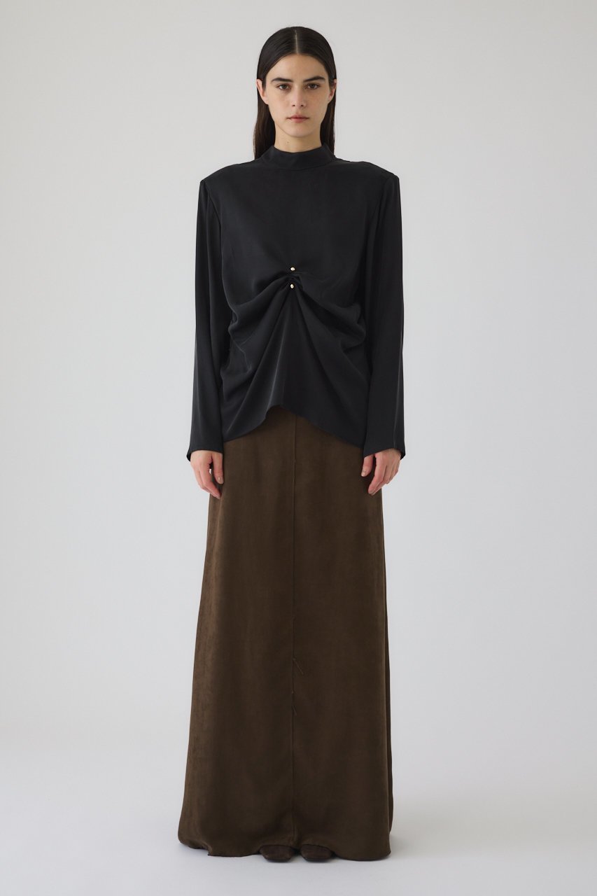 【リムアーク/RIM.ARK】のGathered paded tops/トップス 人気、トレンドファッション・服の通販 founy(ファニー) 　ファッション　Fashion　レディースファッション　Fashion for Women　トップス・カットソー　Cut & Sew Tops　シャツ・ブラウス・オフィスカジュアル　Elegant Blouses & Button-Ups　インナー　Innerwear　キュプラ　Cupro, Eco Fabric　クール　Cool, Chic　サテン　Satin, Glossy Fabric　ショルダー　Shoulder, Shoulder Strap　シンプル　Simple, Minimal　ジャケット　Jacket, Outerwear　スラックス　Slacks, Dress Pants　スリーブ　Sleeve, Long Sleeve / Short Sleeve　ドレープ　Drape, Draping Fabric　フロント　Front, Front Design　ラグジュアリー　Luxury, Elegant　ロング　Long, Long-Length　エレガント 上品　Elegant　結婚式　Wedding　other-2|ID: prp329100004877751 ipo3291000000036386550