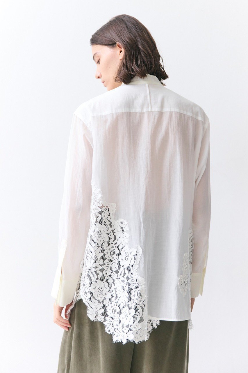 【ベイジ,/BEIGE,】のGALENA / コットンレースバンドカラーシャツ/ 人気、トレンドファッション・服の通販 founy(ファニー) 　ファッション　Fashion　レディースファッション　Fashion for Women　トップス・カットソー　Cut & Sew Tops　シャツ・ブラウス・オフィスカジュアル　Elegant Blouses & Button-Ups　オケージョン　Occasion Wear　スリーブ　Sleeve, Long Sleeve / Short Sleeve　デニム　Denim, Jeans Material　トレンド　Trend, Trending Now　ビスチェ　Bustier, Corset Top　ボトム　Bottoms, Lower Wear　レース　Lace, Lace Fabric　ロング　Long, Long-Length　ビジネス 仕事 通勤　Business / Work / Commuting　other-4|ID: prp329100004877762 ipo3291000000036386753