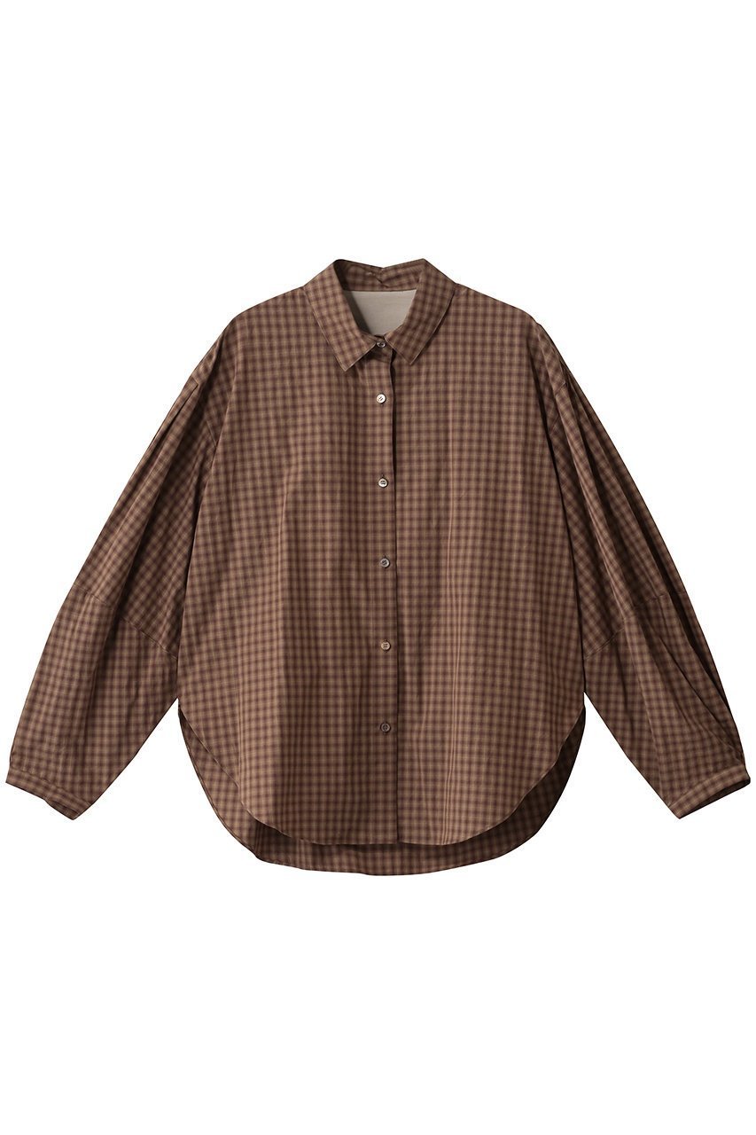 【プレインピープル/PLAIN PEOPLE】のオーガニックチェック/コットンウールビエラシャツ インテリア・キッズ・メンズ・レディースファッション・服の通販 founy(ファニー) 　ファッション　Fashion　レディースファッション　Fashion for Women　トップス・カットソー　Cut & Sew Tops　シャツ・ブラウス・オフィスカジュアル　Elegant Blouses & Button-Ups　スリーブ　Sleeve, Long Sleeve / Short Sleeve　チェック　Check, Plaid, Tartan　マニッシュ　Mannish, Boyish　ロング　Long, Long-Length　ブラウン系|ID: prp329100004877772 ipo3291000000036386841