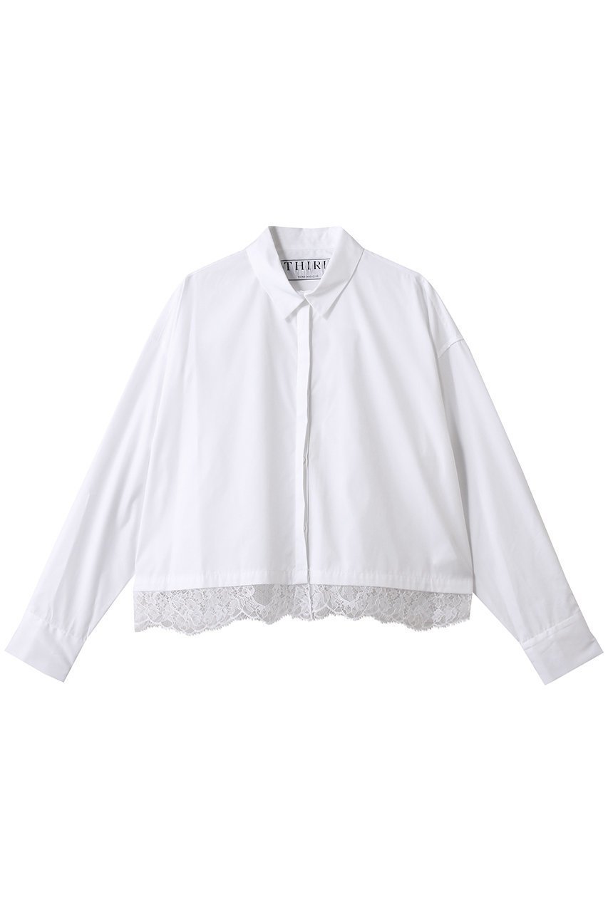 【サードマガジン/THIRD MAGAZINE】の裾レースブラウス インテリア・キッズ・メンズ・レディースファッション・服の通販 founy(ファニー) 　ファッション　Fashion　レディースファッション　Fashion for Women　トップス・カットソー　Cut & Sew Tops　シャツ・ブラウス・オフィスカジュアル　Elegant Blouses & Button-Ups　カフス　Cuff Design　スリーブ　Sleeve, Long Sleeve / Short Sleeve　デニム　Denim, Jeans Material　パーティ　Party, Party Style　ベーシック　Basic, Essential　リュクス　Luxury, Elegant, High-End, Chic　レース　Lace, Lace Fabric　ロング　Long, Long-Length　エレガント 上品　Elegant　ホワイトB|ID: prp329100004877775 ipo3291000000036386871