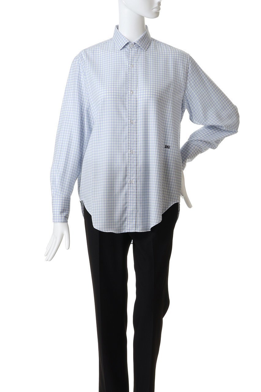 【バウト/BOWTE】のWORSTED SERGE SAX-BLUE GINGHAM DRESS SHIRT 人気、トレンドファッション・服の通販 founy(ファニー) 　ファッション　Fashion　レディースファッション　Fashion for Women　トップス・カットソー　Cut & Sew Tops　シャツ・ブラウス・オフィスカジュアル　Elegant Blouses & Button-Ups　ワンピース　Dresses　フォーマル・パーティードレス・結婚式用ドレス　Elegant & Casual Dresses　ギンガム　Gingham, Gingham Fabric　スリーブ　Sleeve, Long Sleeve / Short Sleeve　チェック　Check, Plaid, Tartan　リラックス　Relax, Relaxed Fit　ロング　Long, Long-Length　ビジネス 仕事 通勤　Business / Work / Commuting　other-2|ID: prp329100004877813 ipo3291000000036387264