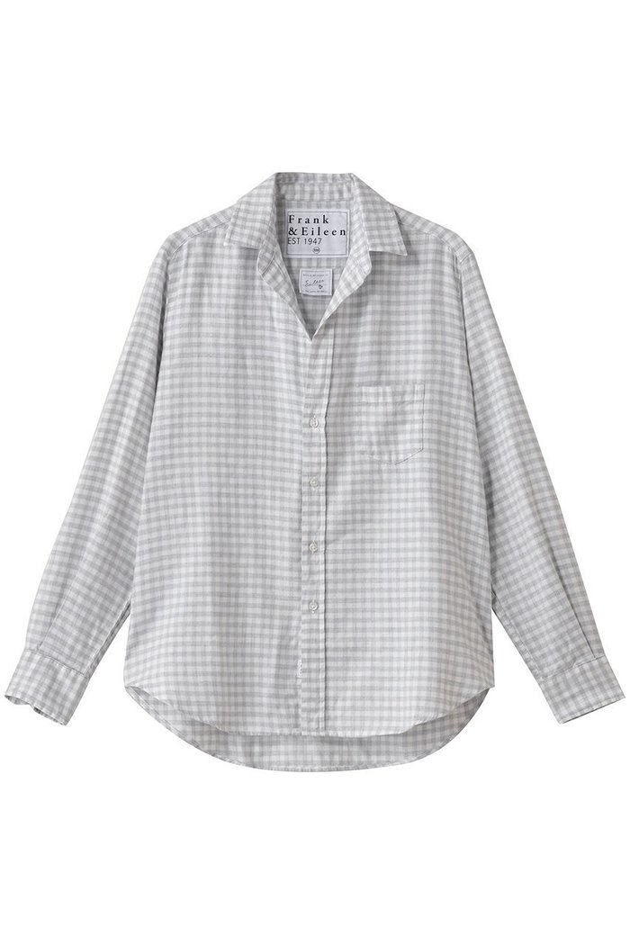 【フランク&アイリーン/Frank&Eileen】のEILEEN イタリアンコットン グレー ミニチェック シャツ インテリア・キッズ・メンズ・レディースファッション・服の通販 founy(ファニー) https://founy.com/ ファッション Fashion レディースファッション Fashion for Women トップス・カットソー Cut & Sew Tops シャツ・ブラウス・オフィスカジュアル Elegant Blouses & Button-Ups スリーブ Sleeve, Long Sleeve / Short Sleeve チェック Check, Plaid, Tartan ボトム Bottoms, Lower Wear ポケット Pocket, Pocket Detail ロング Long, Long-Length |ID: prp329100004877825 ipo3291000000036387378