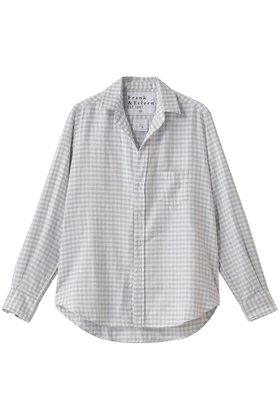 【フランク&アイリーン/Frank&Eileen】のEILEEN イタリアンコットン グレー ミニチェック シャツ 人気、トレンドファッション・服の通販 founy(ファニー) ファッション Fashion レディースファッション Fashion for Women トップス・カットソー Cut & Sew Tops シャツ・ブラウス・オフィスカジュアル Elegant Blouses & Button-Ups スリーブ Sleeve, Long Sleeve / Short Sleeve チェック Check, Plaid, Tartan ボトム Bottoms, Lower Wear ポケット Pocket, Pocket Detail ロング Long, Long-Length |ID:prp329100004877825