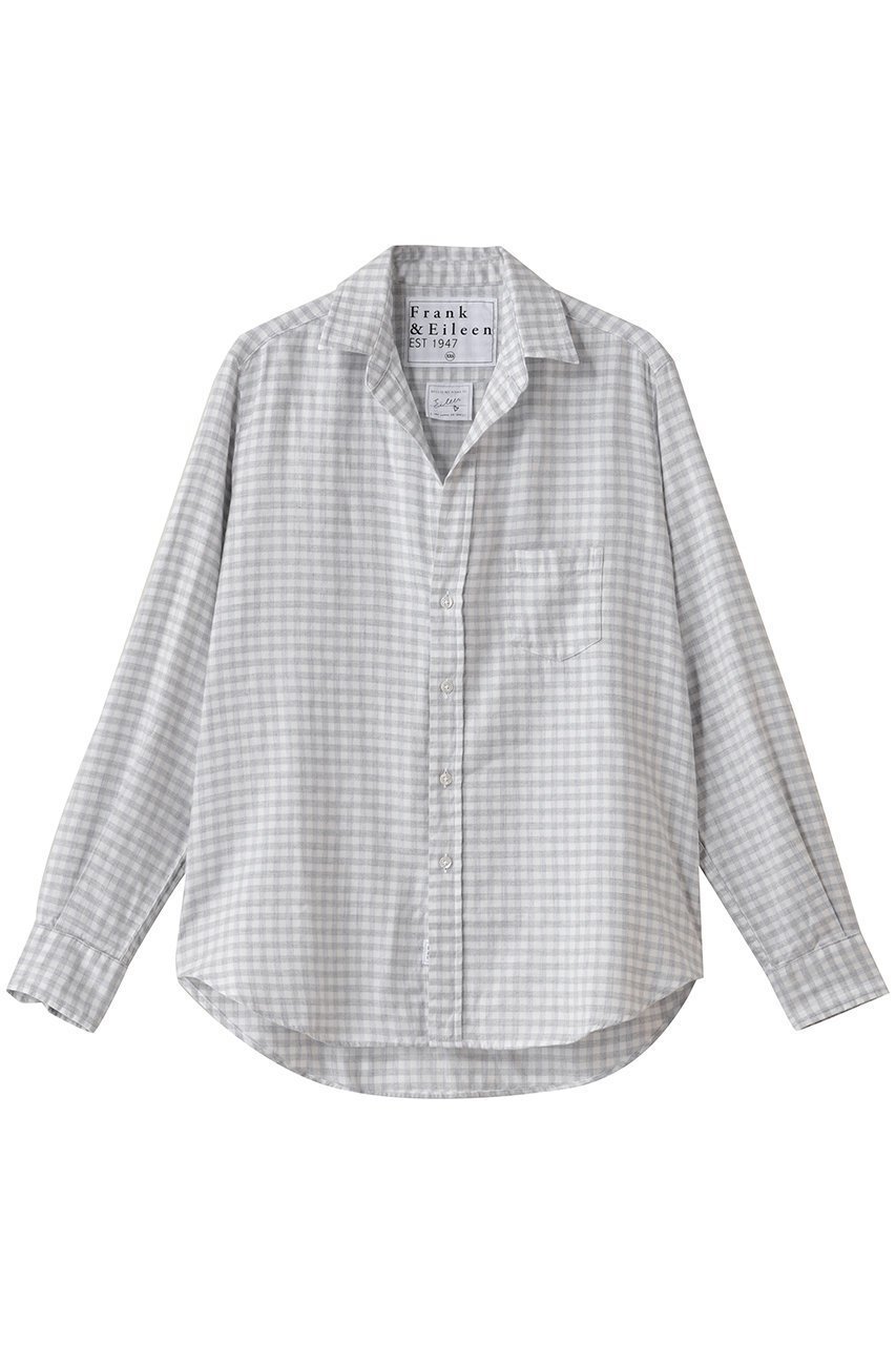 【フランク&アイリーン/Frank&Eileen】のEILEEN イタリアンコットン グレー ミニチェック シャツ インテリア・キッズ・メンズ・レディースファッション・服の通販 founy(ファニー) 　ファッション　Fashion　レディースファッション　Fashion for Women　トップス・カットソー　Cut & Sew Tops　シャツ・ブラウス・オフィスカジュアル　Elegant Blouses & Button-Ups　スリーブ　Sleeve, Long Sleeve / Short Sleeve　チェック　Check, Plaid, Tartan　ボトム　Bottoms, Lower Wear　ポケット　Pocket, Pocket Detail　ロング　Long, Long-Length　グレー|ID: prp329100004877825 ipo3291000000036387379