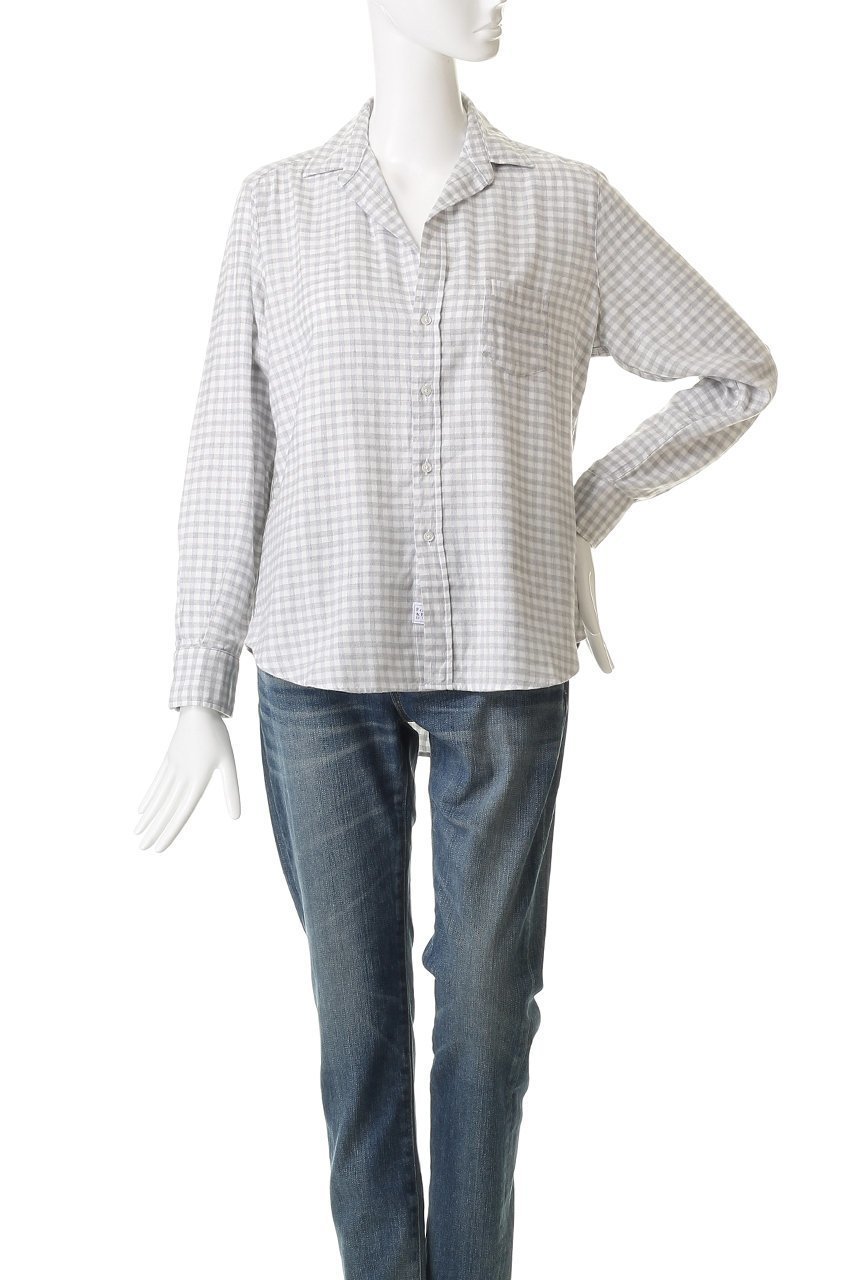 【フランク&アイリーン/Frank&Eileen】のEILEEN イタリアンコットン グレー ミニチェック シャツ 人気、トレンドファッション・服の通販 founy(ファニー) 　ファッション　Fashion　レディースファッション　Fashion for Women　トップス・カットソー　Cut & Sew Tops　シャツ・ブラウス・オフィスカジュアル　Elegant Blouses & Button-Ups　スリーブ　Sleeve, Long Sleeve / Short Sleeve　チェック　Check, Plaid, Tartan　ボトム　Bottoms, Lower Wear　ポケット　Pocket, Pocket Detail　ロング　Long, Long-Length　other-2|ID: prp329100004877825 ipo3291000000036387380